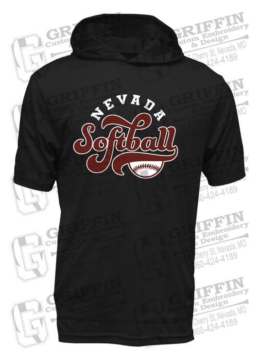 Dry-Fit Short Sleeve T-Shirt Hoodie - Softball - Nevada Tigers 24-D