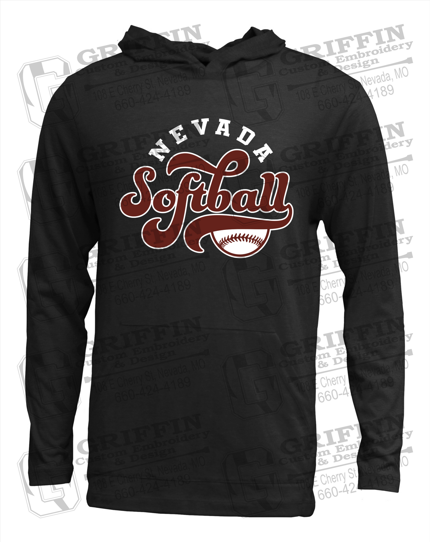 Soft-Tek T-Shirt Hoodie - Softball - Nevada Tigers 24-D