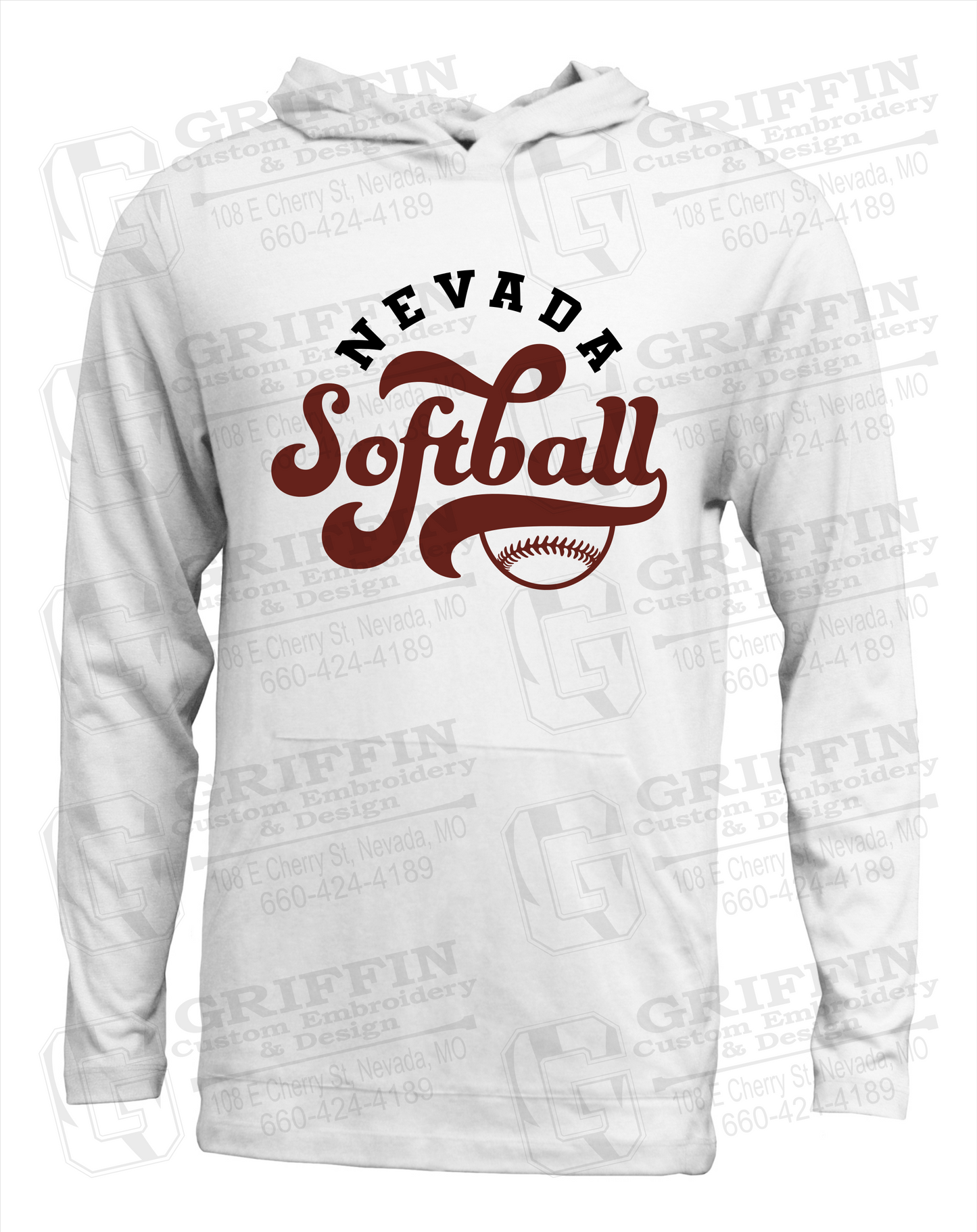 Soft-Tek T-Shirt Hoodie - Softball - Nevada Tigers 24-D