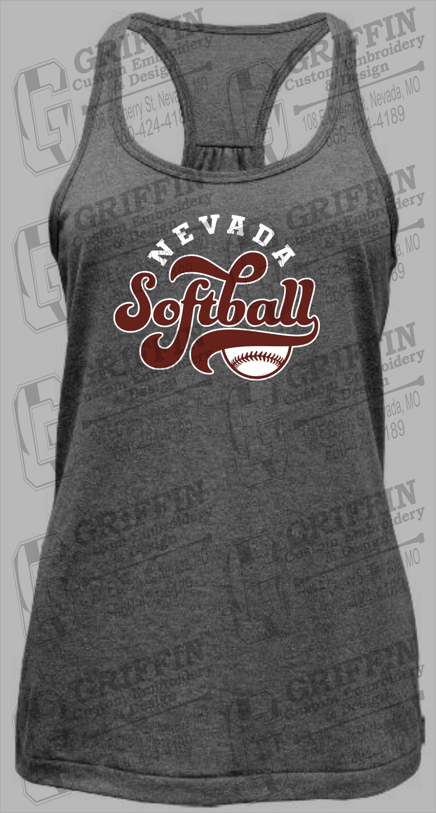 Womens Tri-Blend Tank Top - Softball - Nevada Tigers 24-D