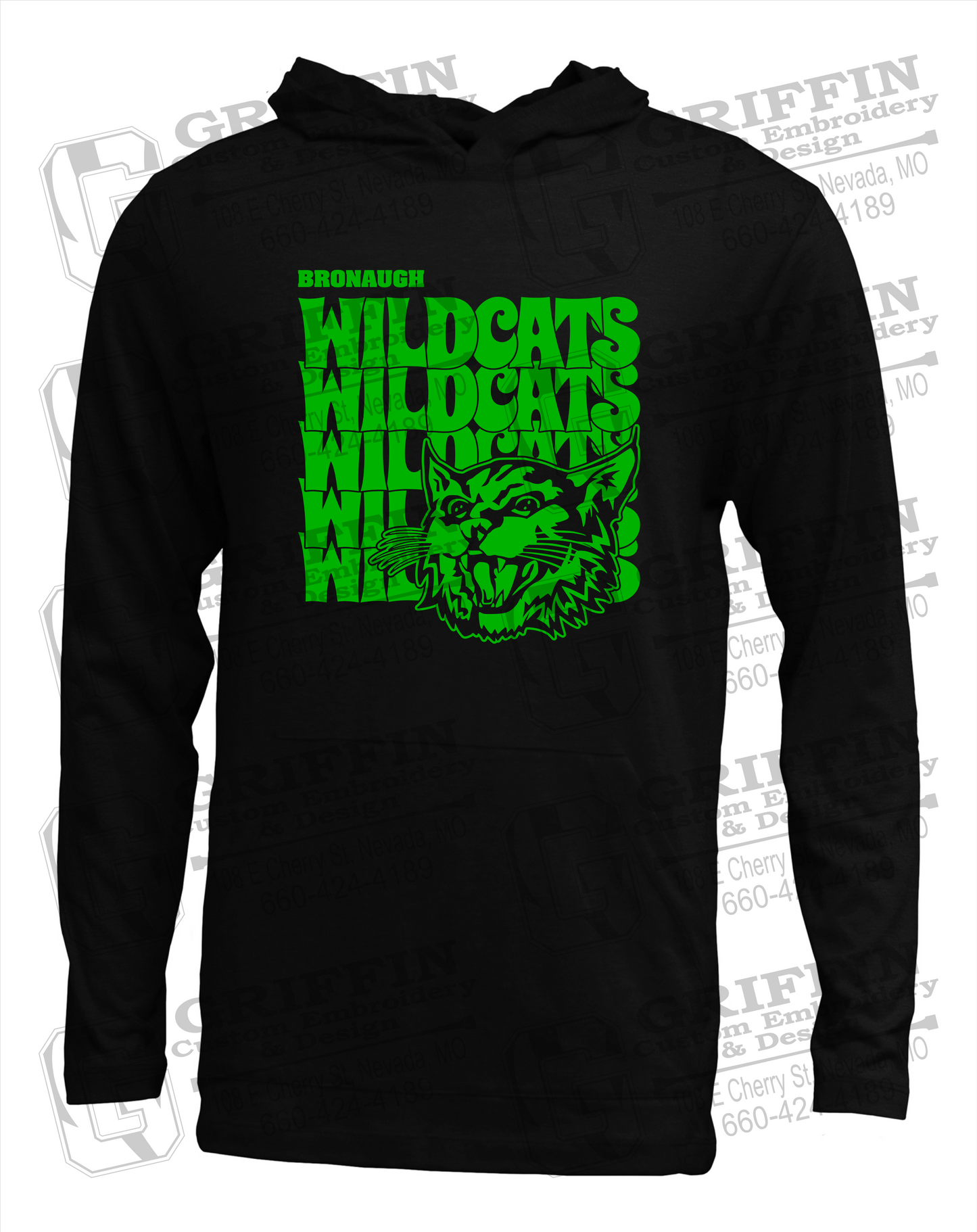 Soft-Tek T-Shirt Hoodie - Bronaugh Wildcats 24-D