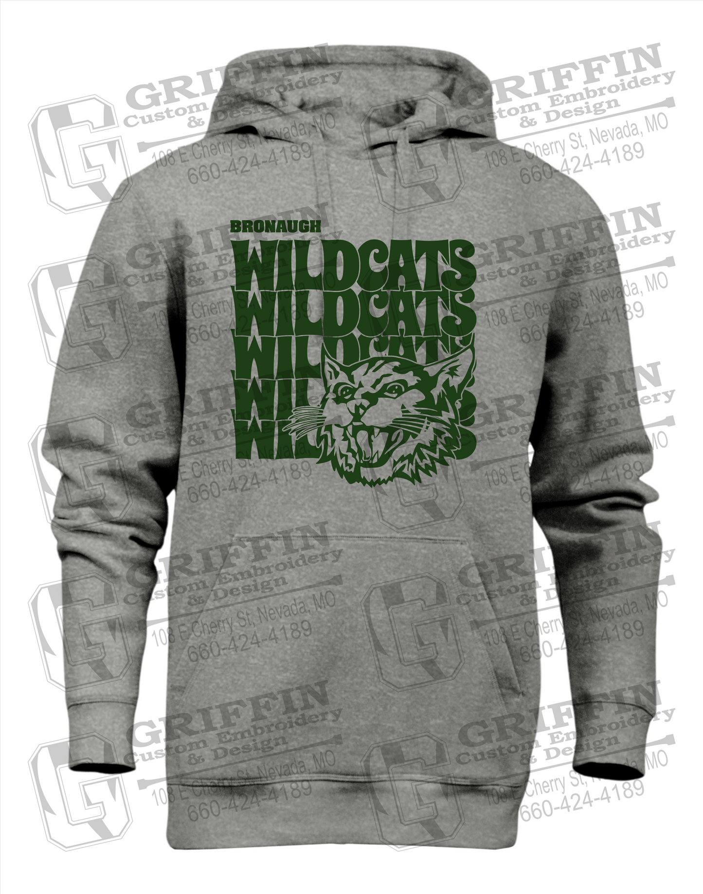 Heavyweight Fleece Hoodie - Bronaugh Wildcats 24-D