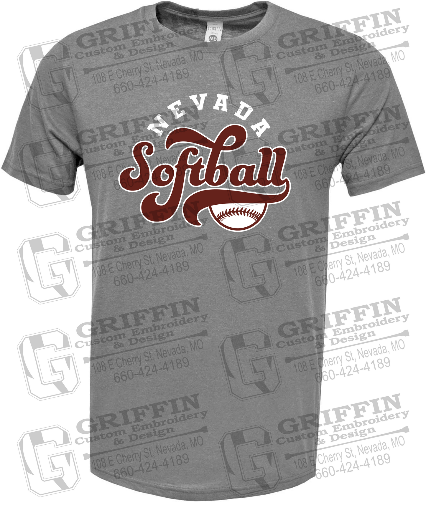 Soft-Tek Short Sleeve T-Shirt - Softball - Nevada Tigers 24-D