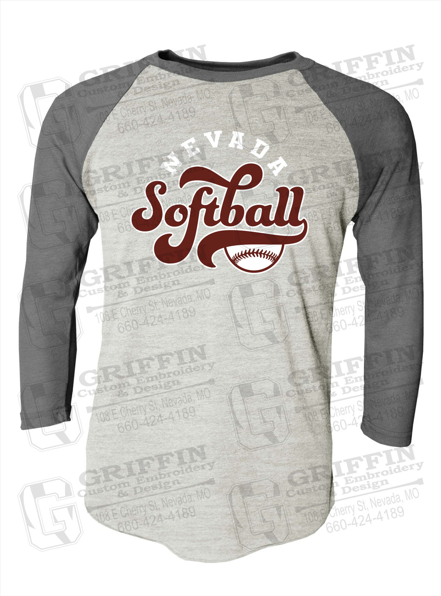 Tri-Blend Raglan Sleeve T-Shirt - Softball - Nevada Tigers 24-D