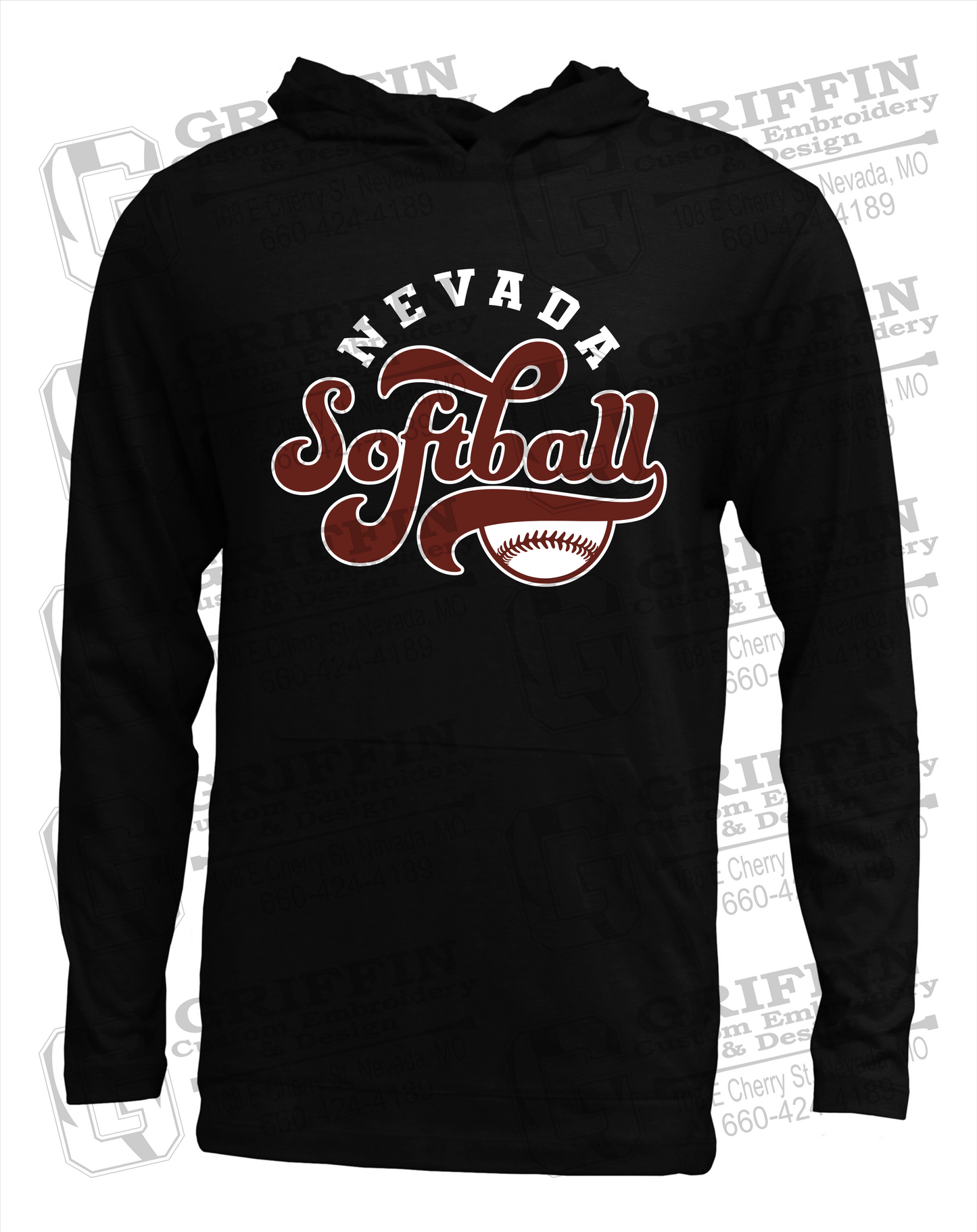 Soft-Tek T-Shirt Hoodie - Softball - Nevada Tigers 24-D