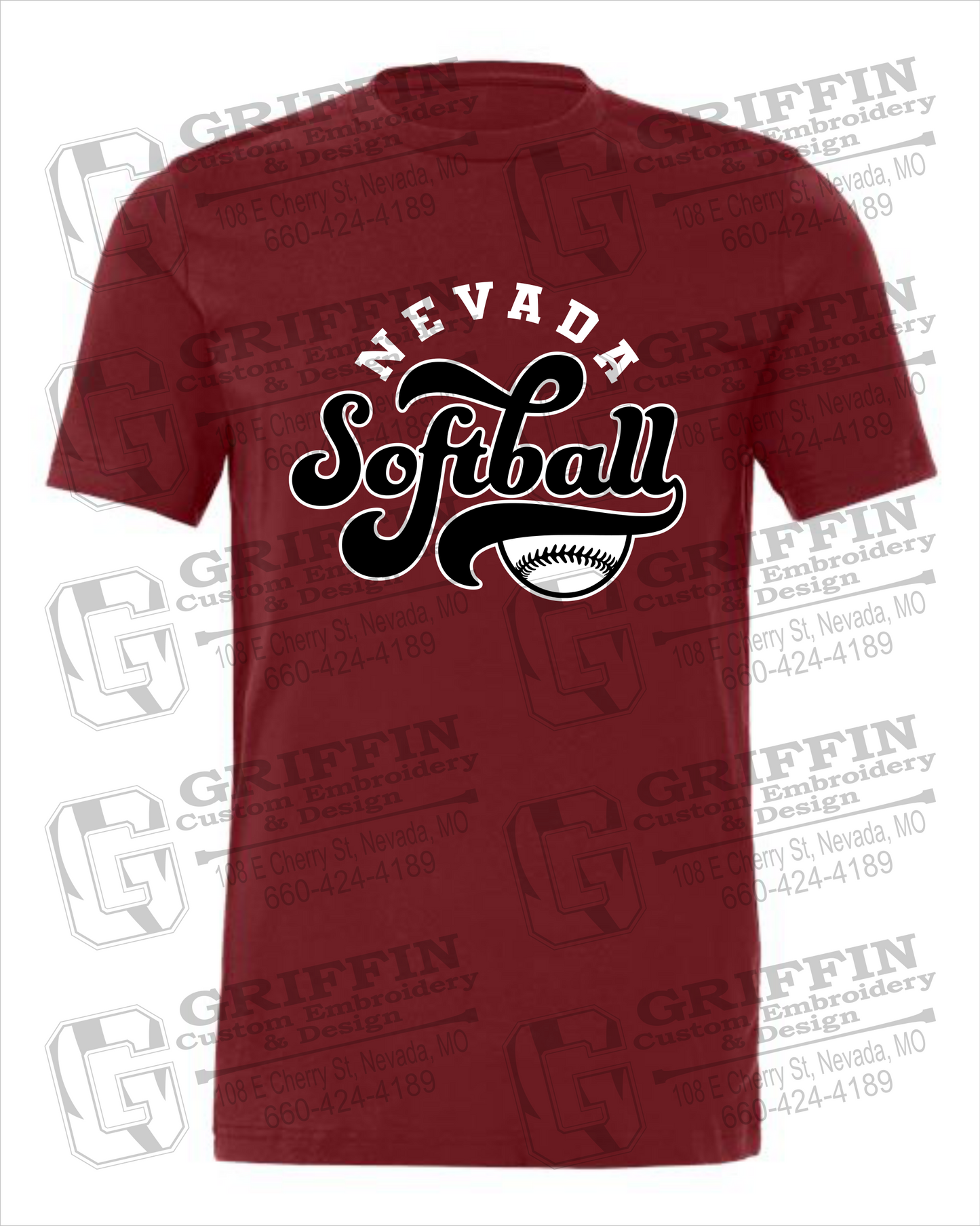 Cotton Short Sleeve T-Shirt - Softball - Nevada Tigers 24-D