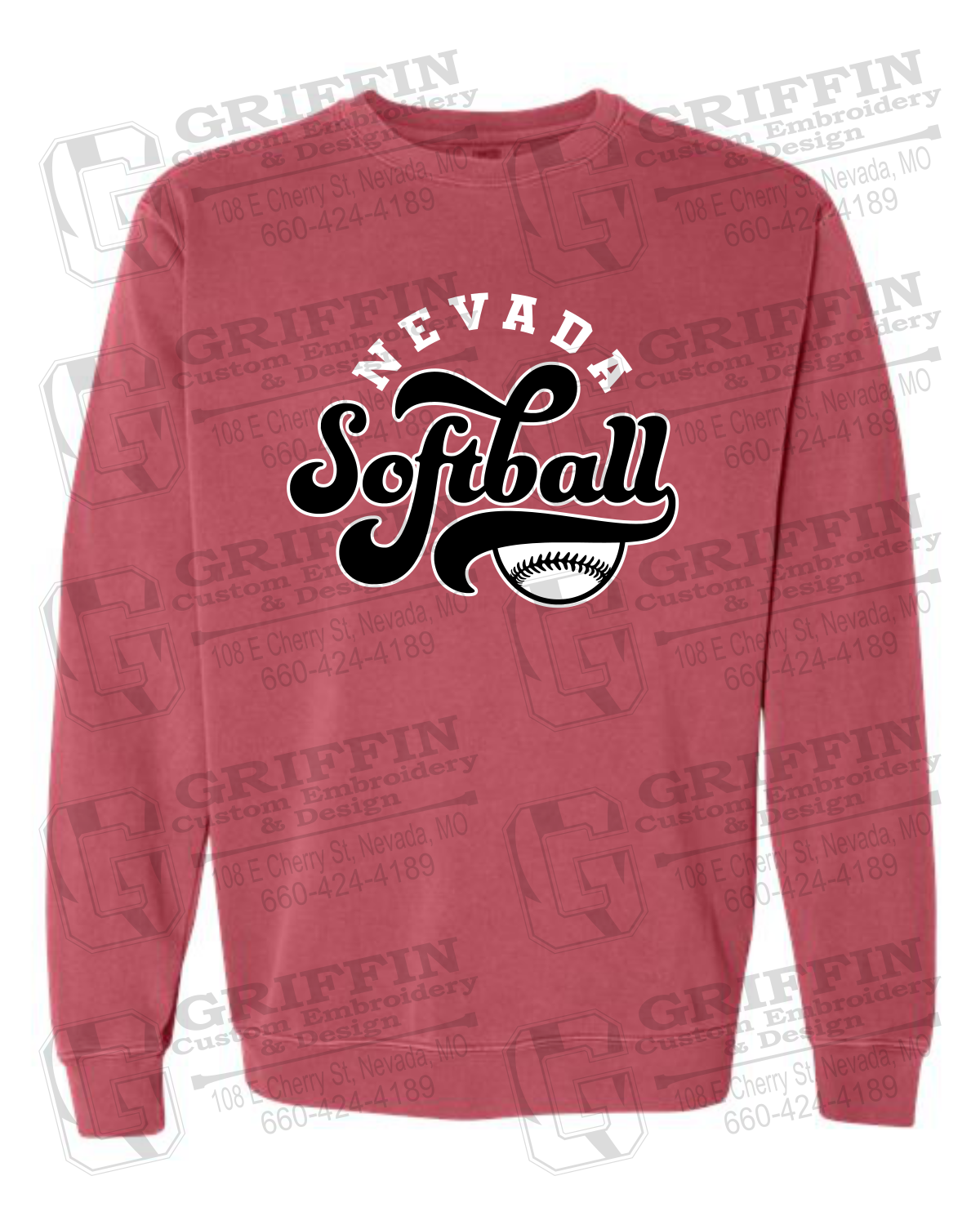 Comfort Colors Crewneck Sweatshirt - Softball - Nevada Tigers 24-D