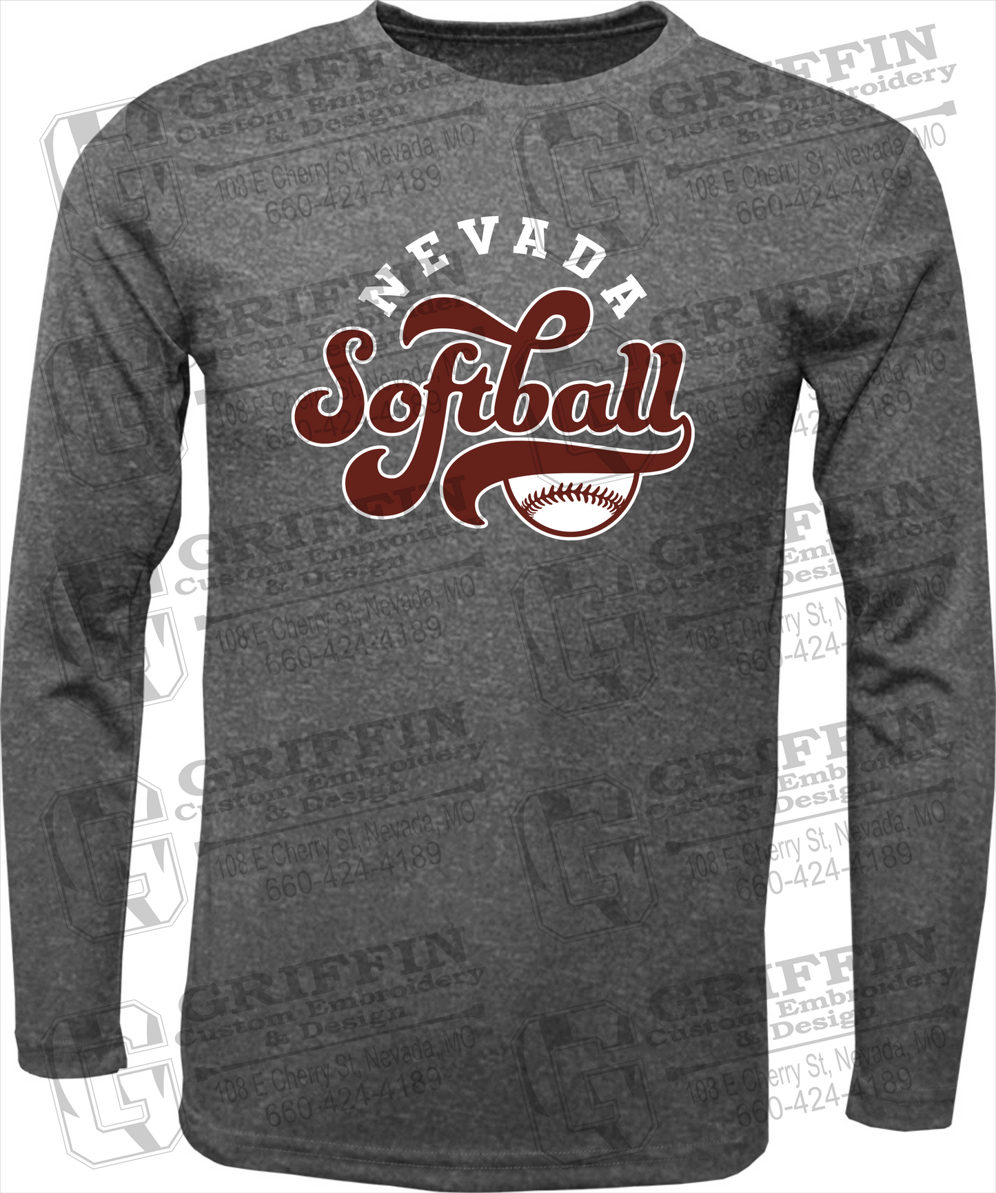 Dry-Fit Long Sleeve T-Shirt - Softball - Nevada Tigers 24-D