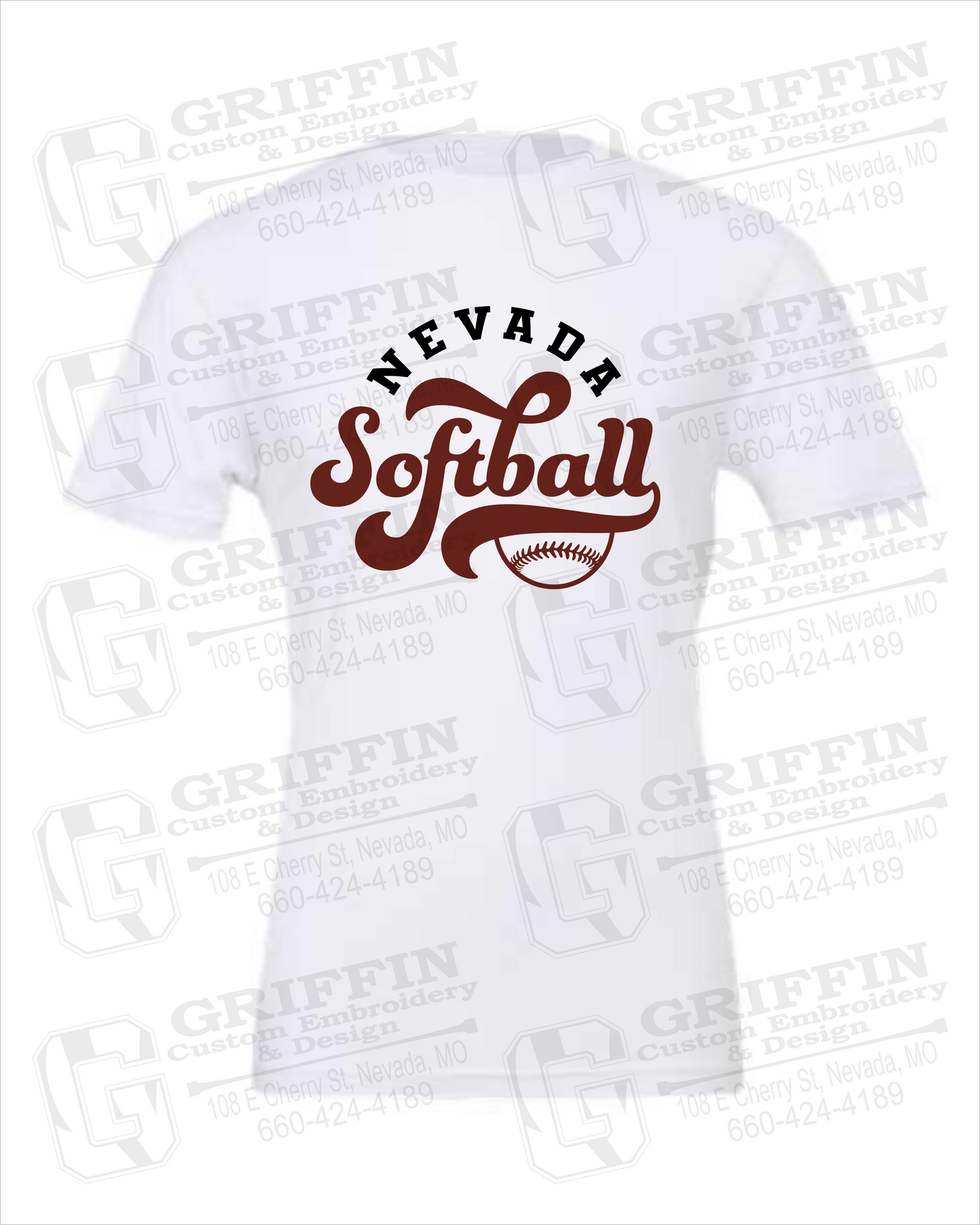 Cotton Short Sleeve T-Shirt - Softball - Nevada Tigers 24-D