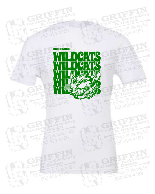 Bronaugh Wildcats 24-D 100% Cotton Short Sleeve T-Shirt
