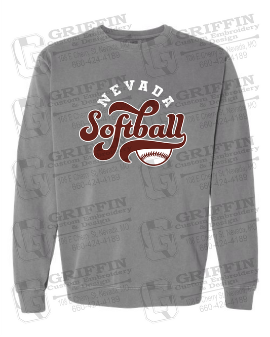Comfort Colors Crewneck Sweatshirt - Softball - Nevada Tigers 24-D