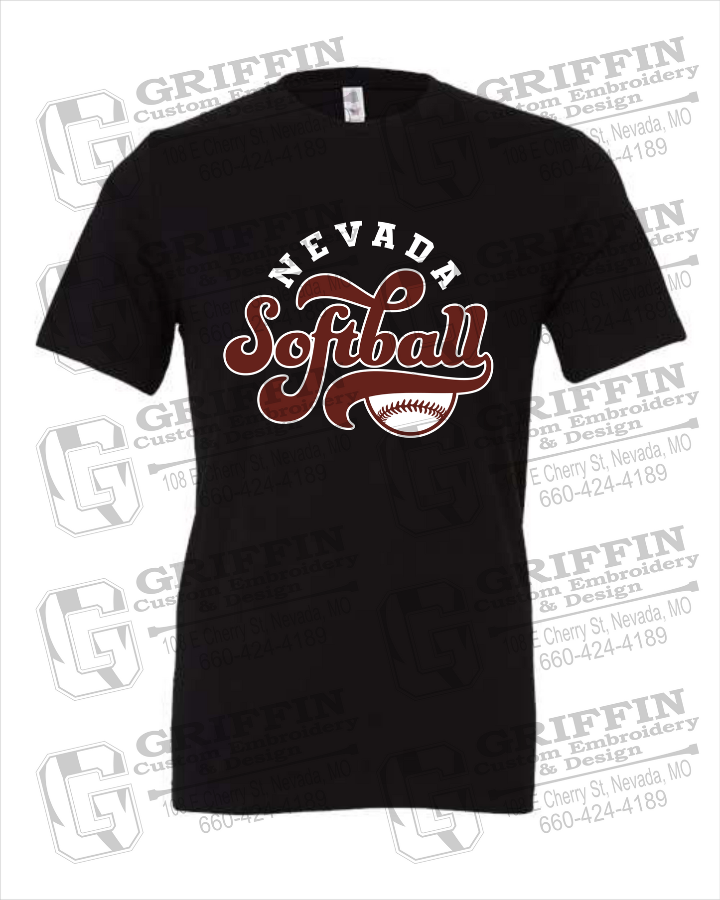 Cotton Short Sleeve T-Shirt - Softball - Nevada Tigers 24-D