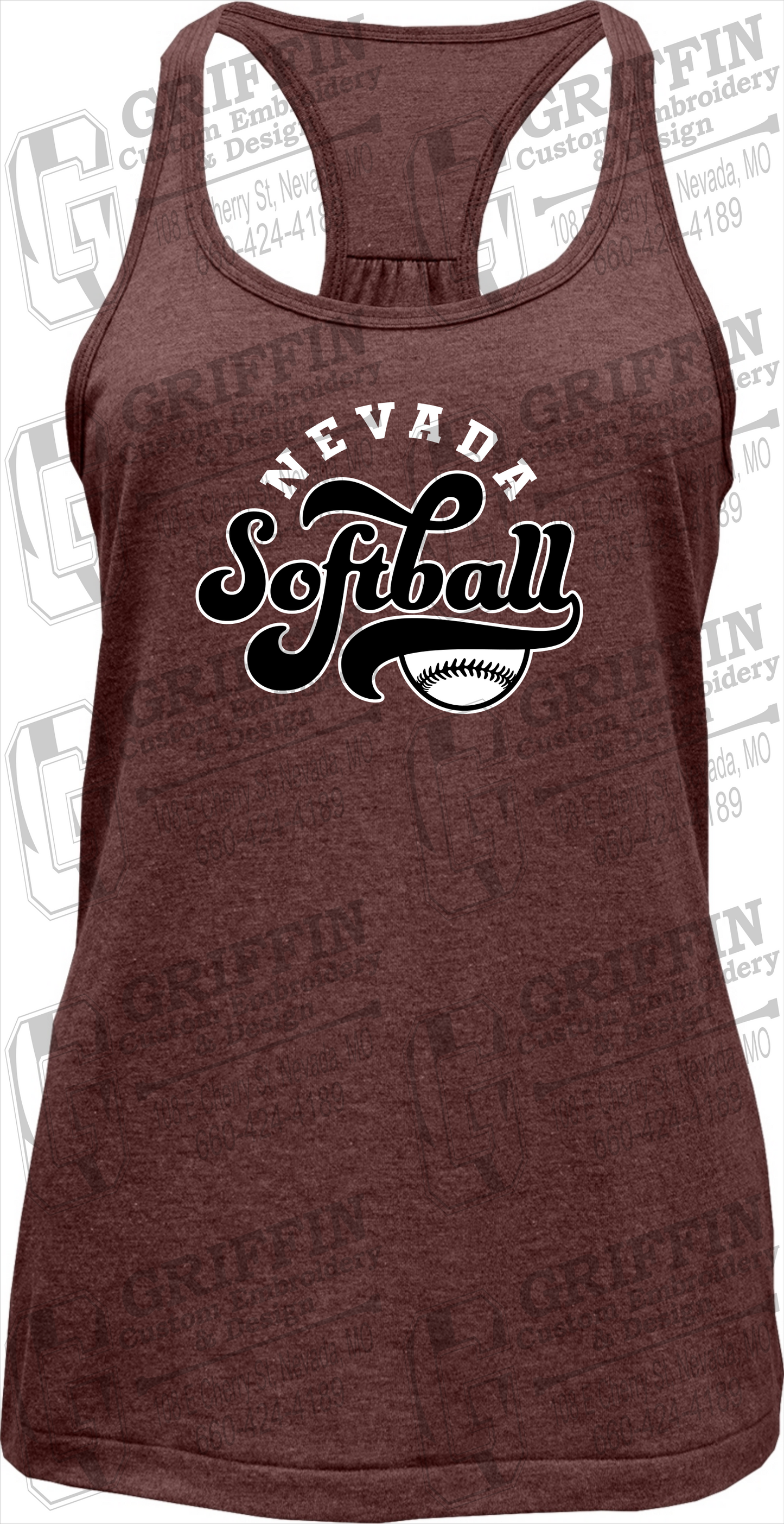 Womens Tri-Blend Tank Top - Softball - Nevada Tigers 24-D