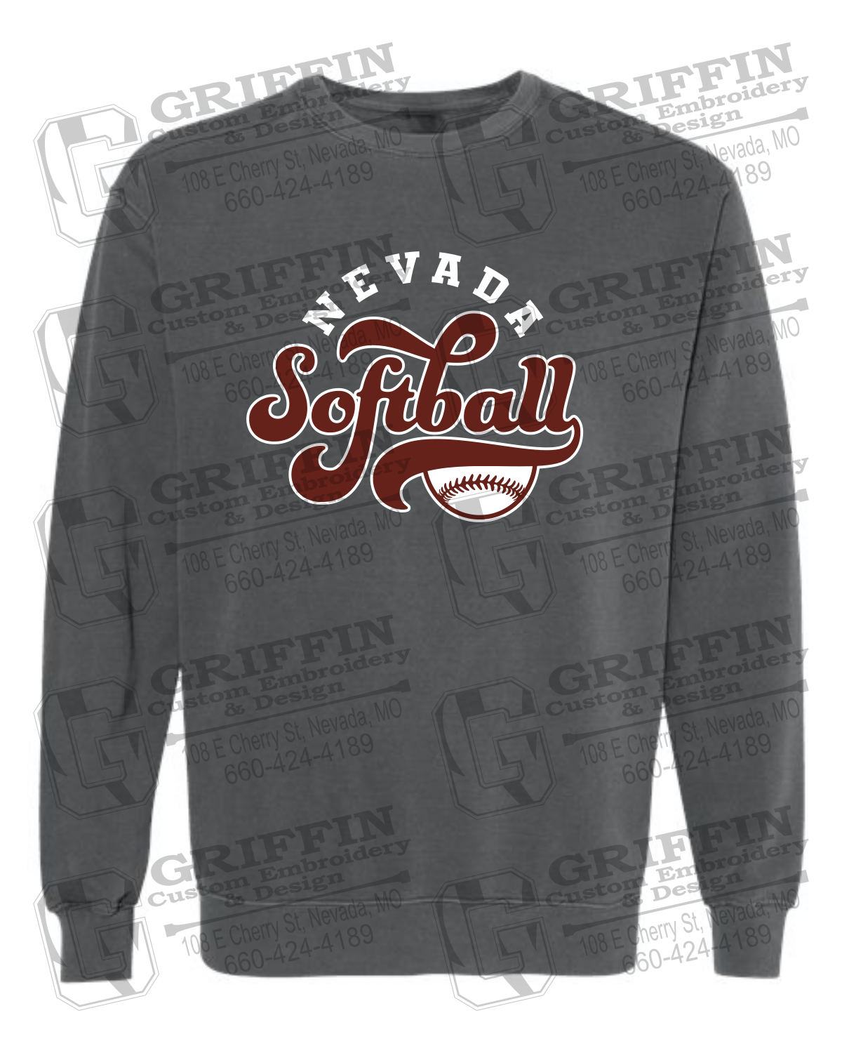 Comfort Colors Crewneck Sweatshirt - Softball - Nevada Tigers 24-D