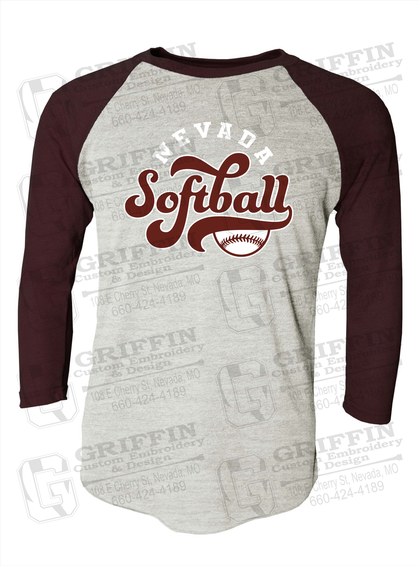 Tri-Blend Raglan Sleeve T-Shirt - Softball - Nevada Tigers 24-D