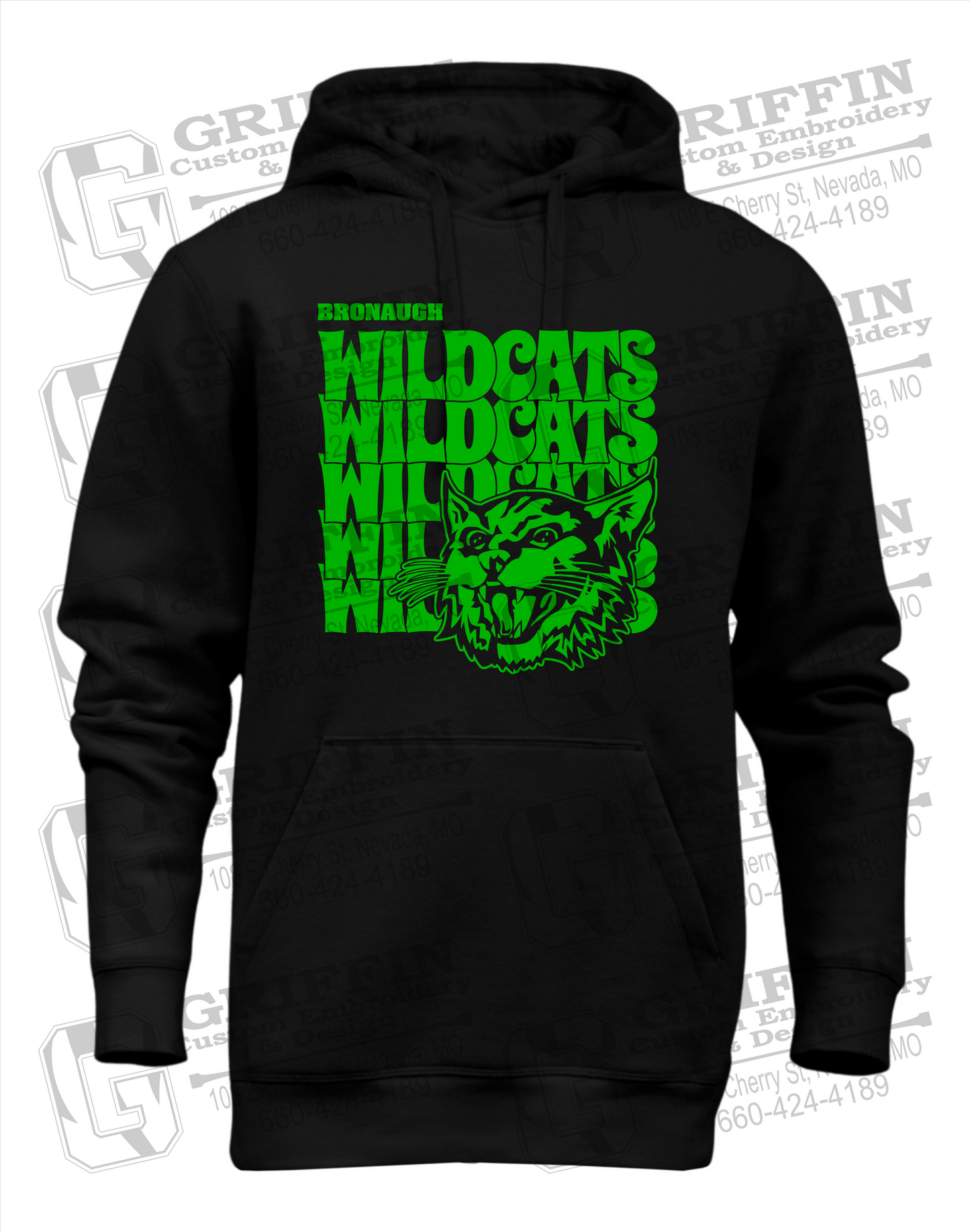 Heavyweight Fleece Hoodie - Bronaugh Wildcats 24-D