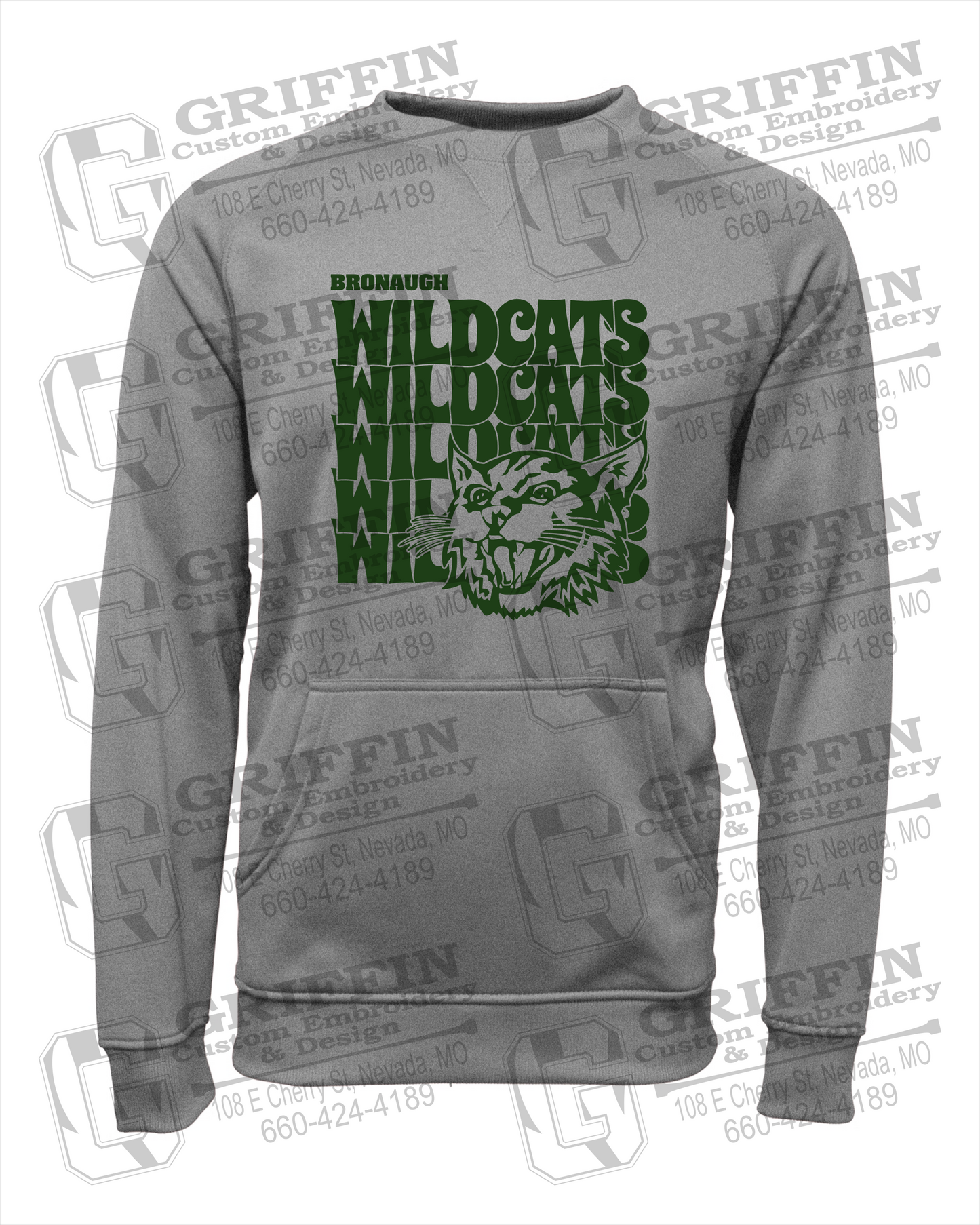 Bronaugh Wildcats 24-D Youth Sweatshirt