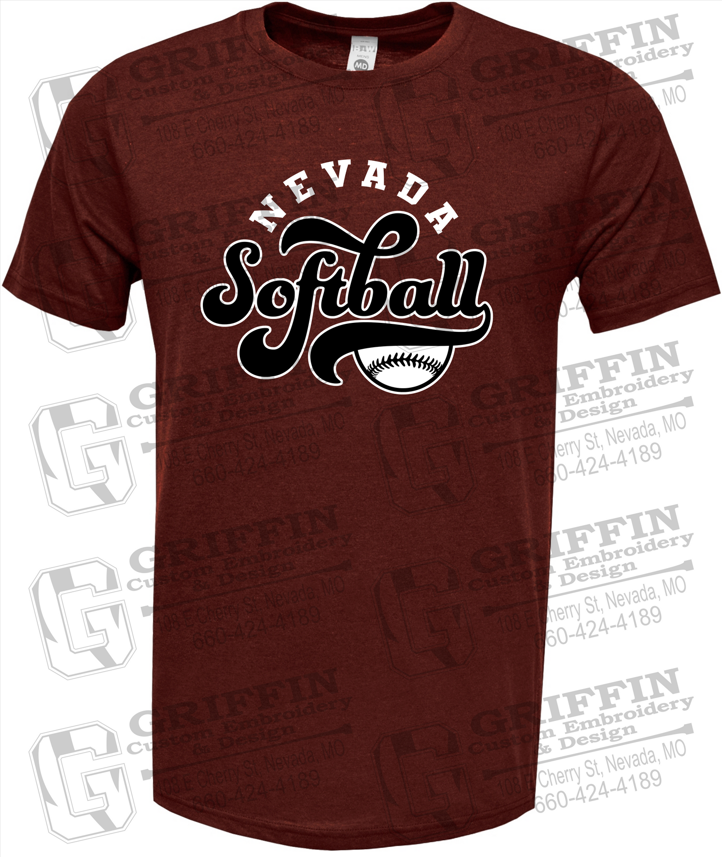 Soft-Tek Short Sleeve T-Shirt - Softball - Nevada Tigers 24-D