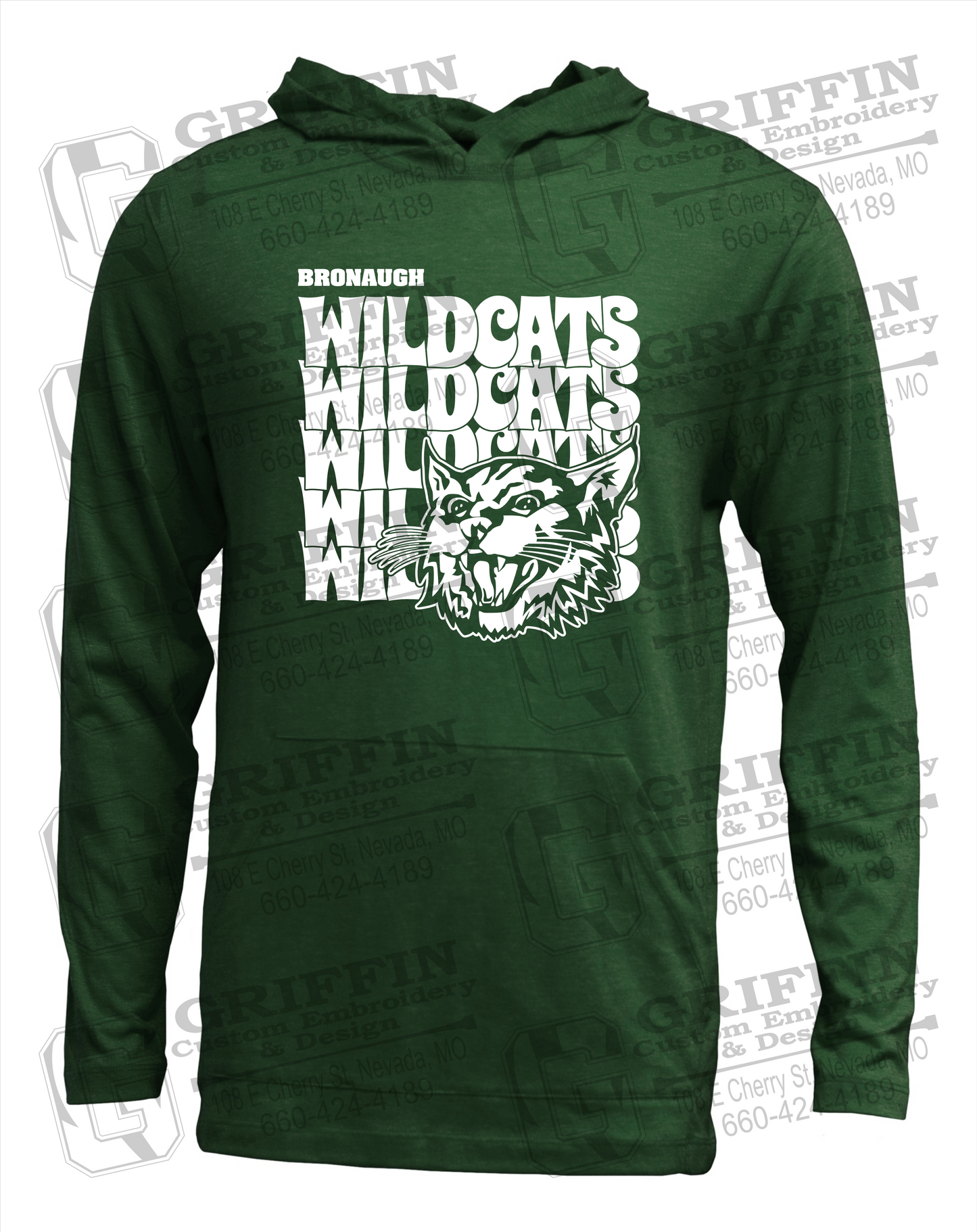 Soft-Tek T-Shirt Hoodie - Bronaugh Wildcats 24-D