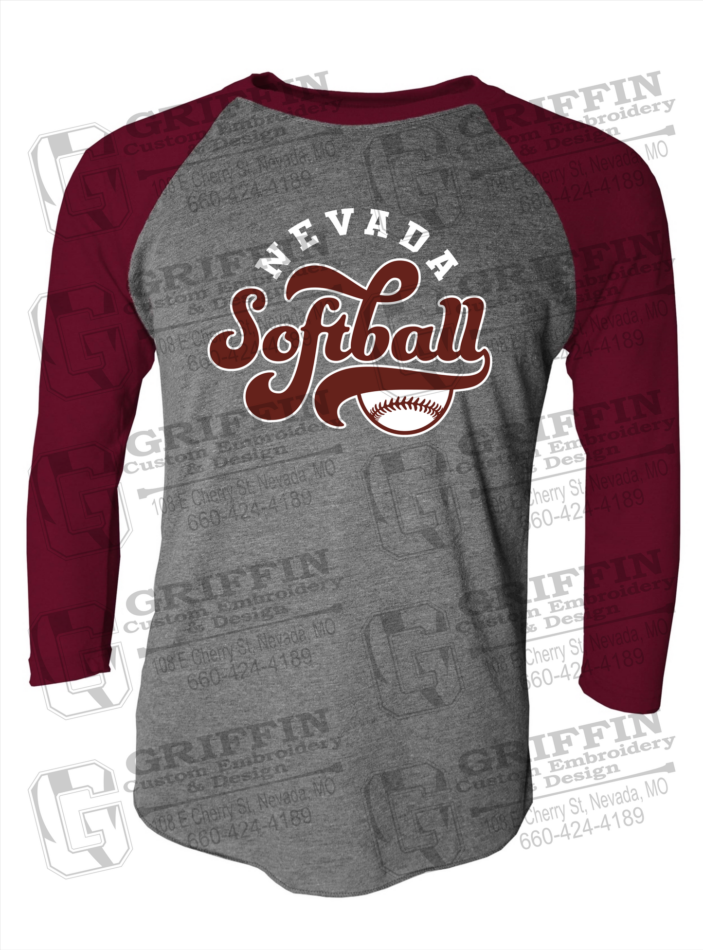 Tri-Blend Raglan Sleeve T-Shirt - Softball - Nevada Tigers 24-D