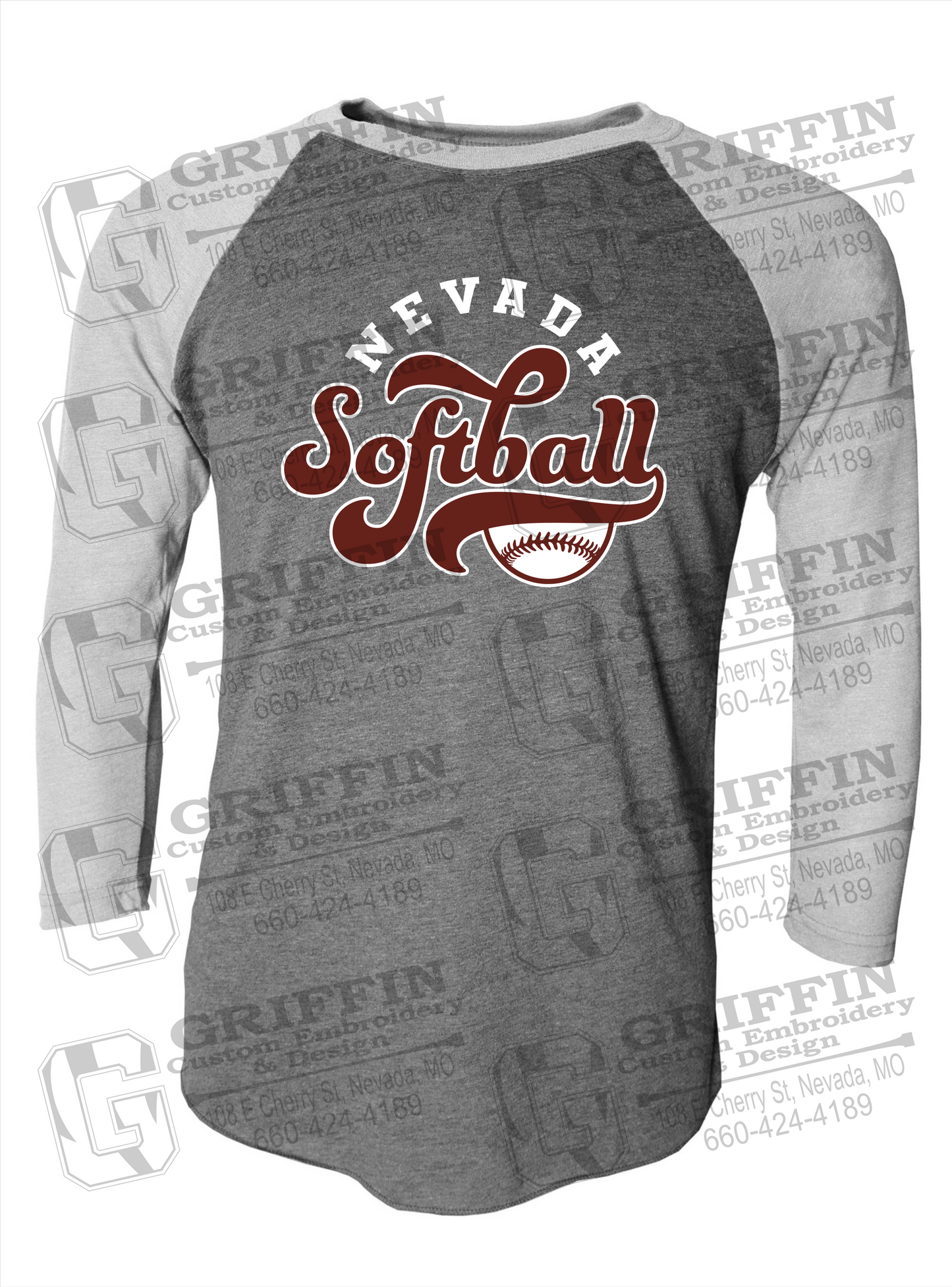 Tri-Blend Raglan Sleeve T-Shirt - Softball - Nevada Tigers 24-D