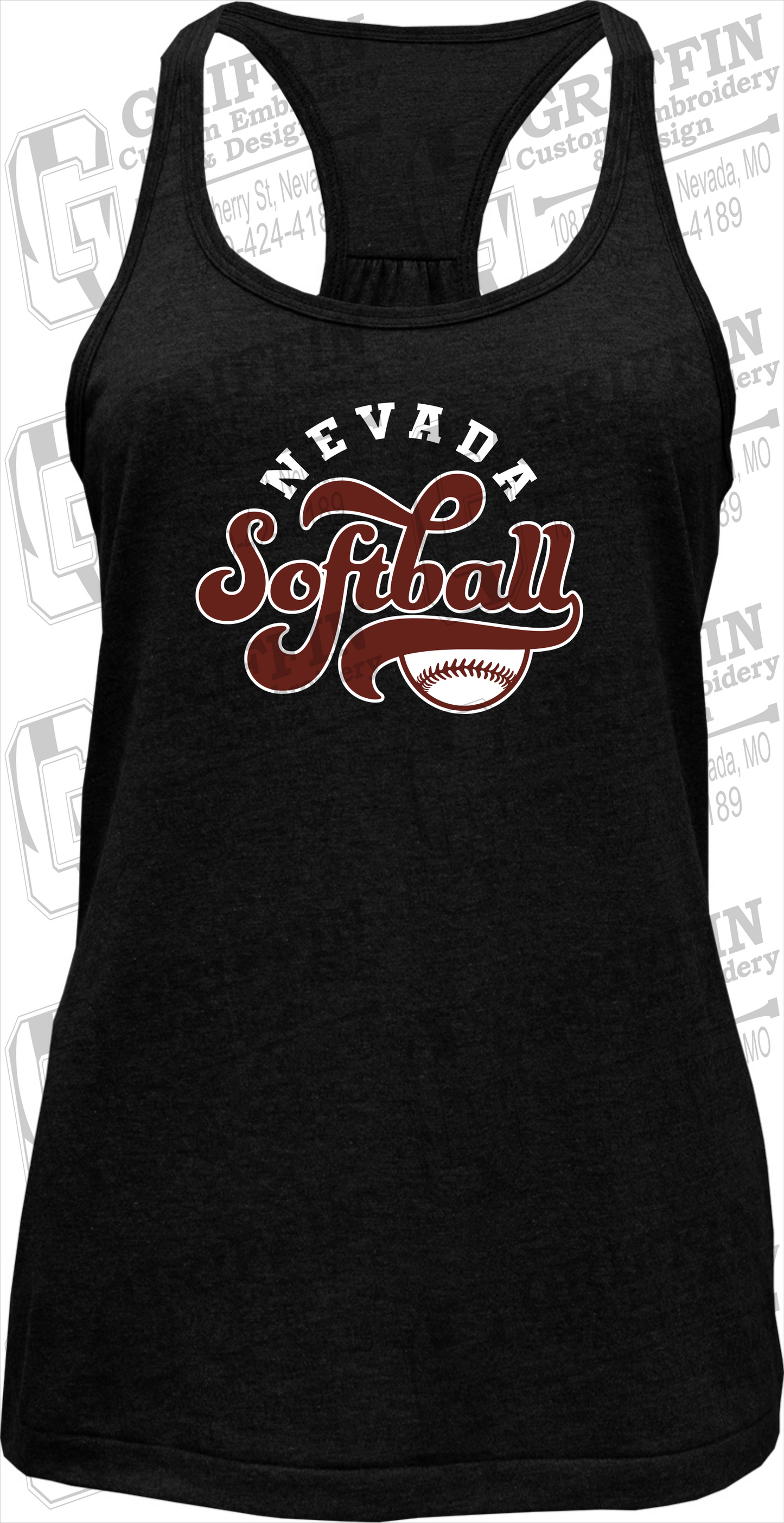 Womens Tri-Blend Tank Top - Softball - Nevada Tigers 24-D