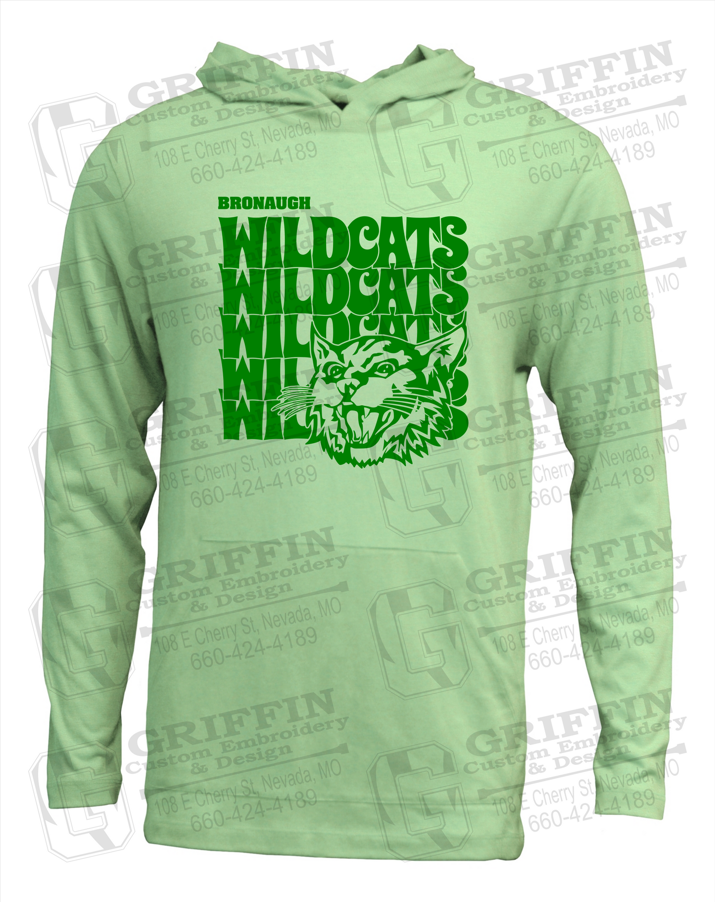 Soft-Tek T-Shirt Hoodie - Bronaugh Wildcats 24-D
