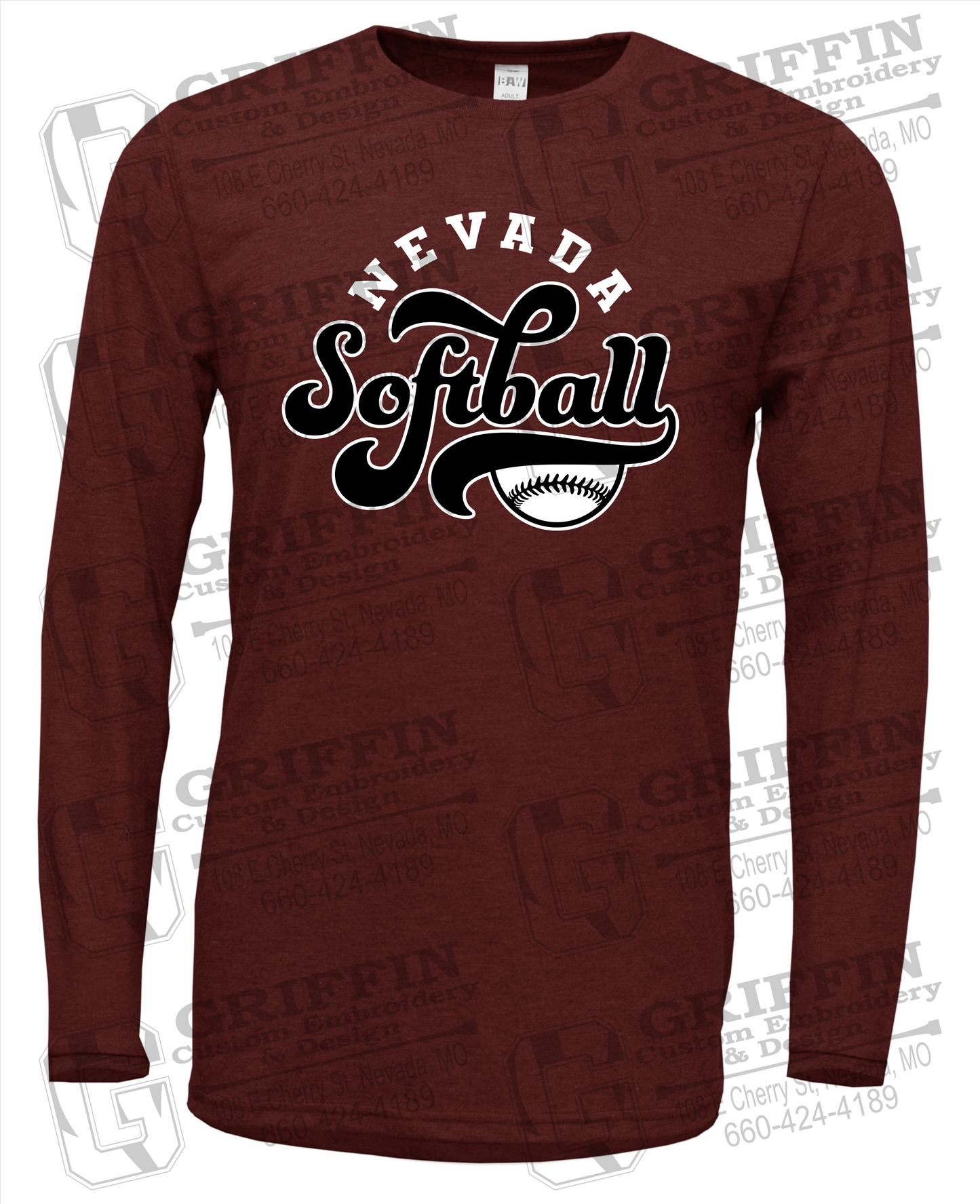 Soft-Tek Long Sleeve T-Shirt - Softball - Nevada Tigers 24-D