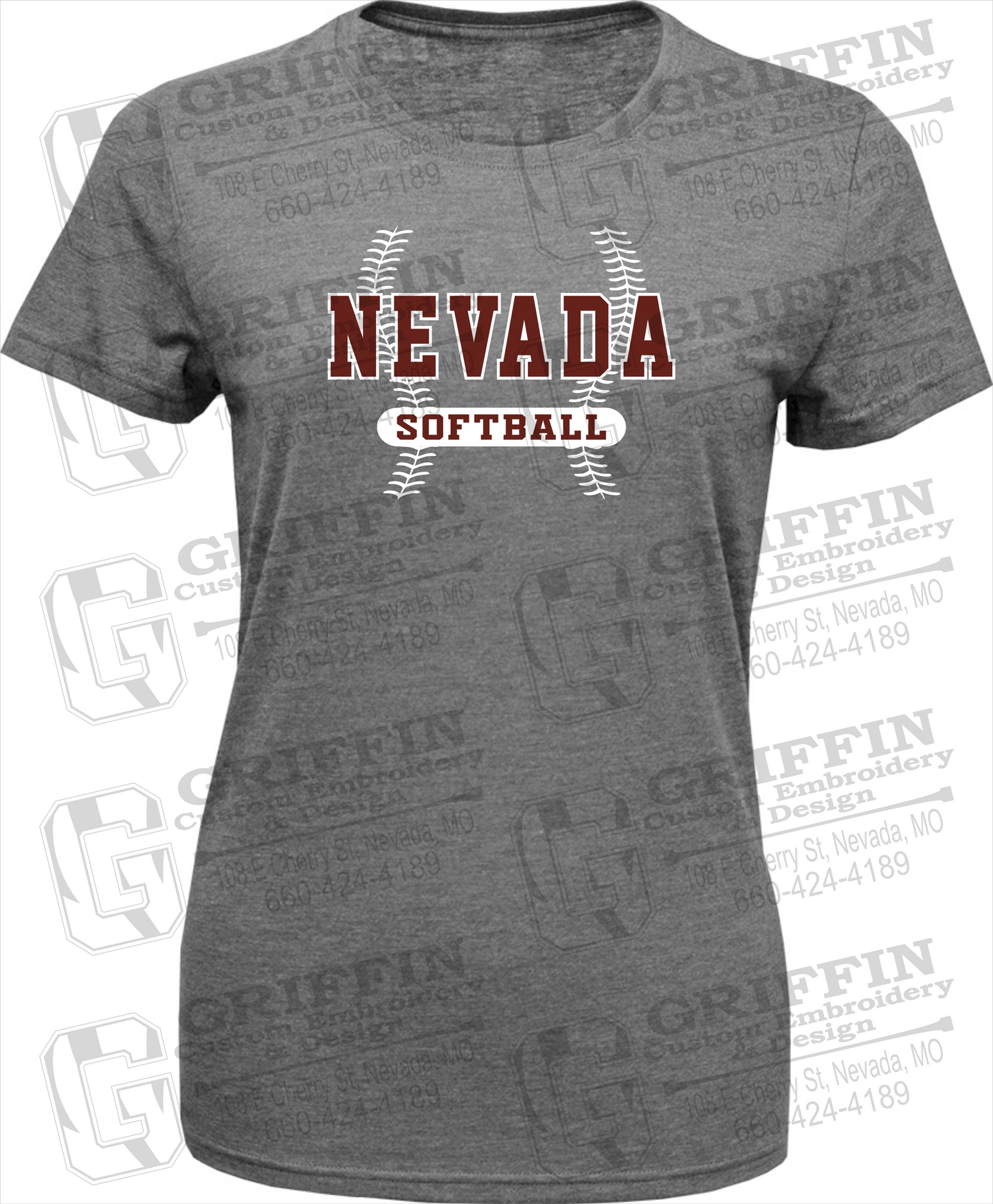 Womens Tri-Blend T-Shirt - Softball - Nevada Tigers 24-E