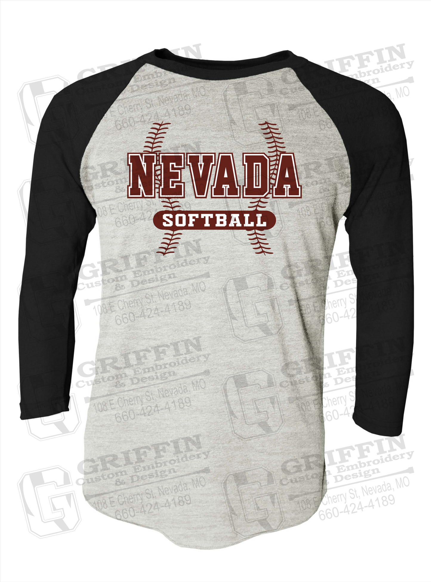 Tri-Blend Raglan Sleeve T-Shirt - Softball - Nevada Tigers 24-E