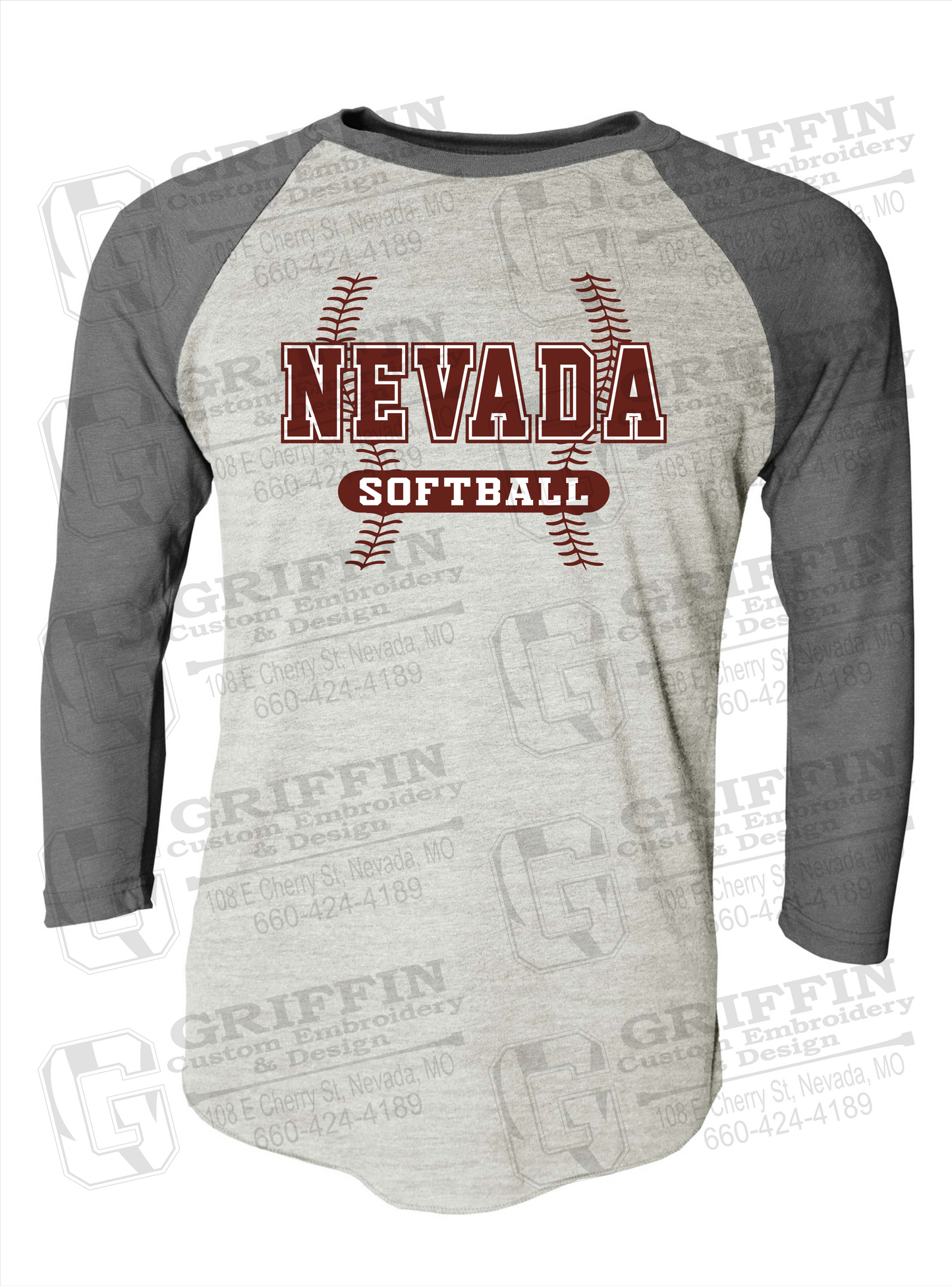 Tri-Blend Raglan Sleeve T-Shirt - Softball - Nevada Tigers 24-E