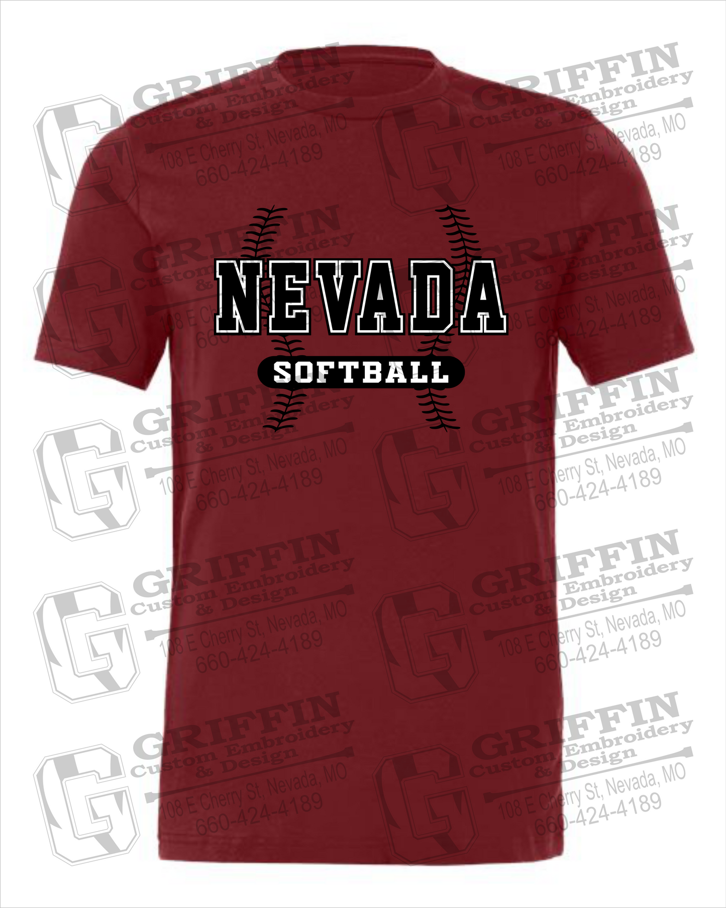 Nevada Tigers 24-E 100% Cotton Short Sleeve T-Shirt - Softball