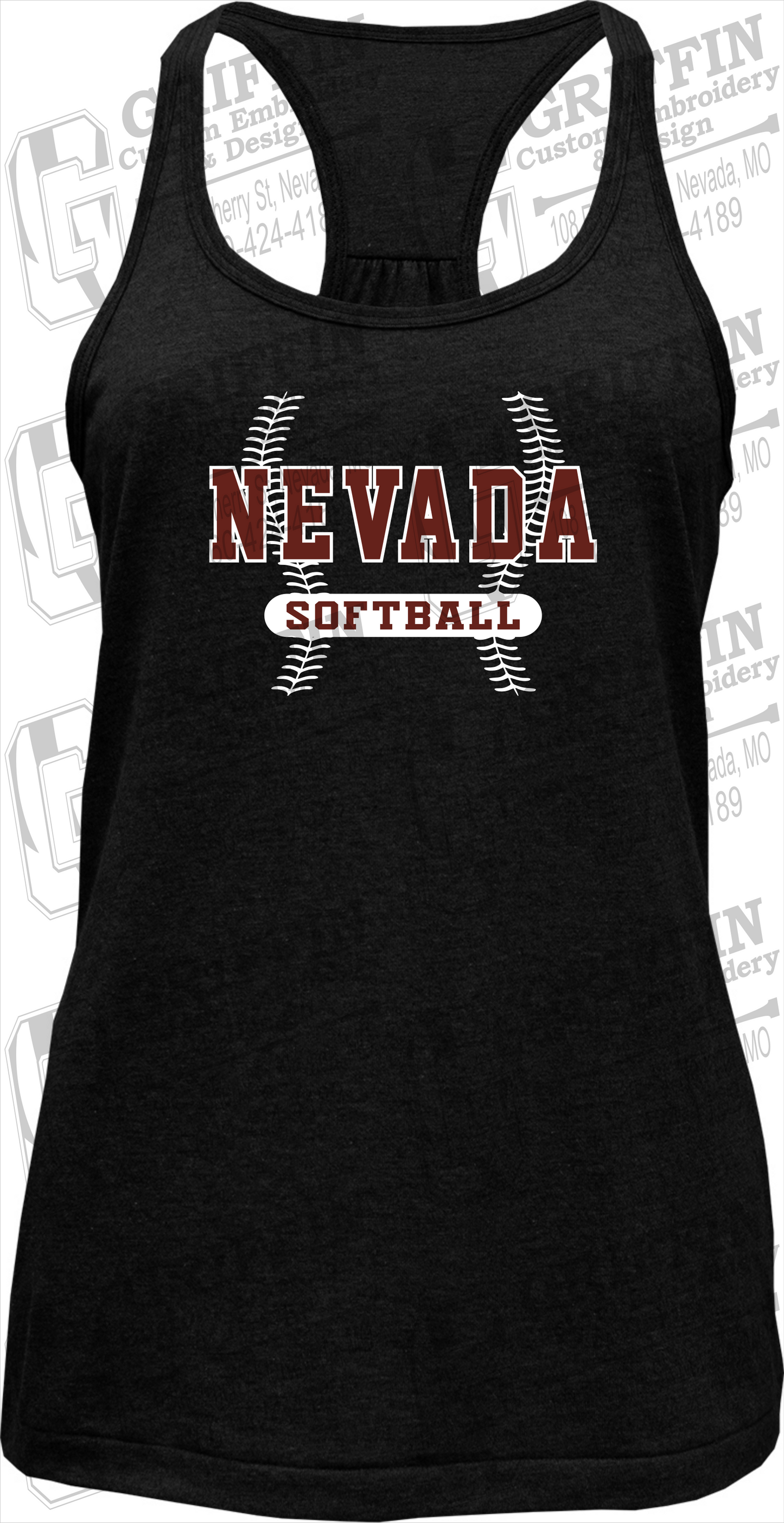 Womens Tri-Blend Tank Top - Softball - Nevada Tigers 24-E