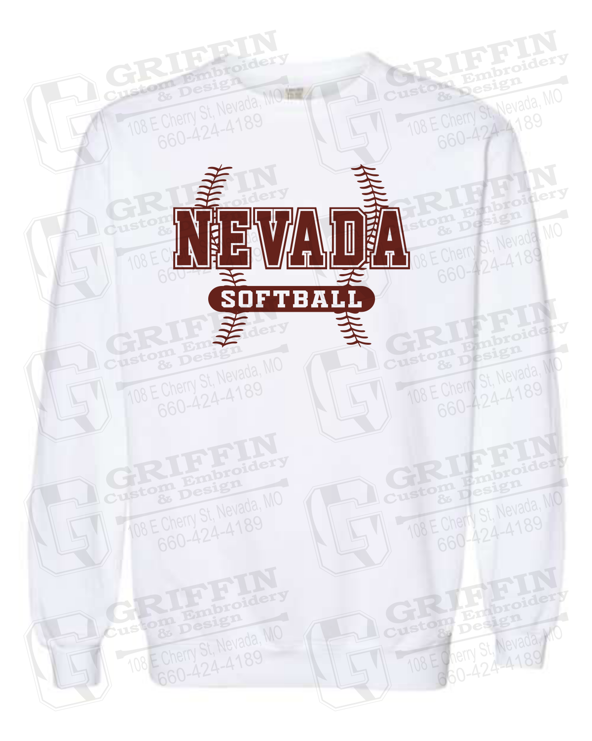 Comfort Colors Crewneck Sweatshirt - Softball - Nevada Tigers 24-E