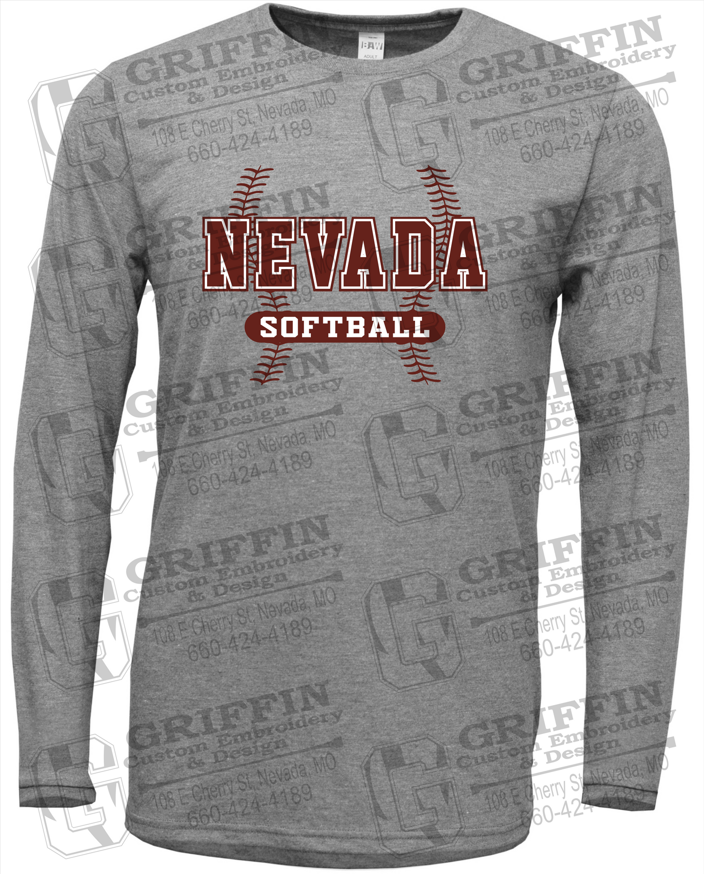 Soft-Tek Long Sleeve T-Shirt - Softball - Nevada Tigers 24-E