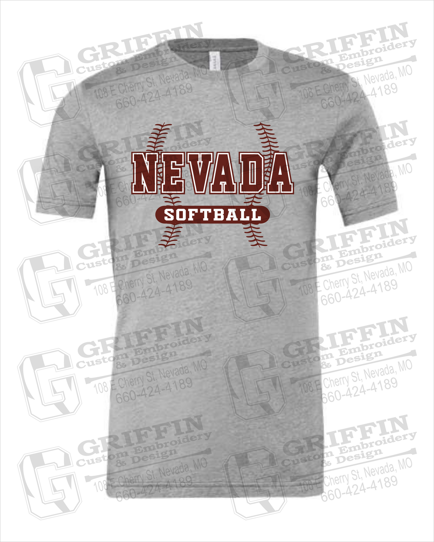 Cotton Short Sleeve T-Shirt - Softball - Nevada Tigers 24-E