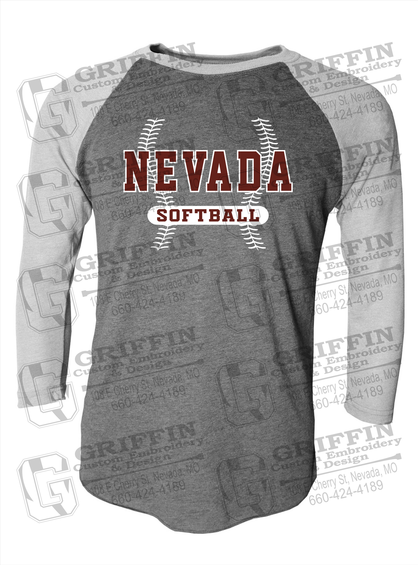 Tri-Blend Raglan Sleeve T-Shirt - Softball - Nevada Tigers 24-E