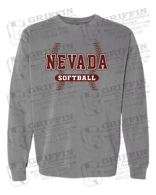 Comfort Colors Crewneck Sweatshirt - Softball - Nevada Tigers 24-E