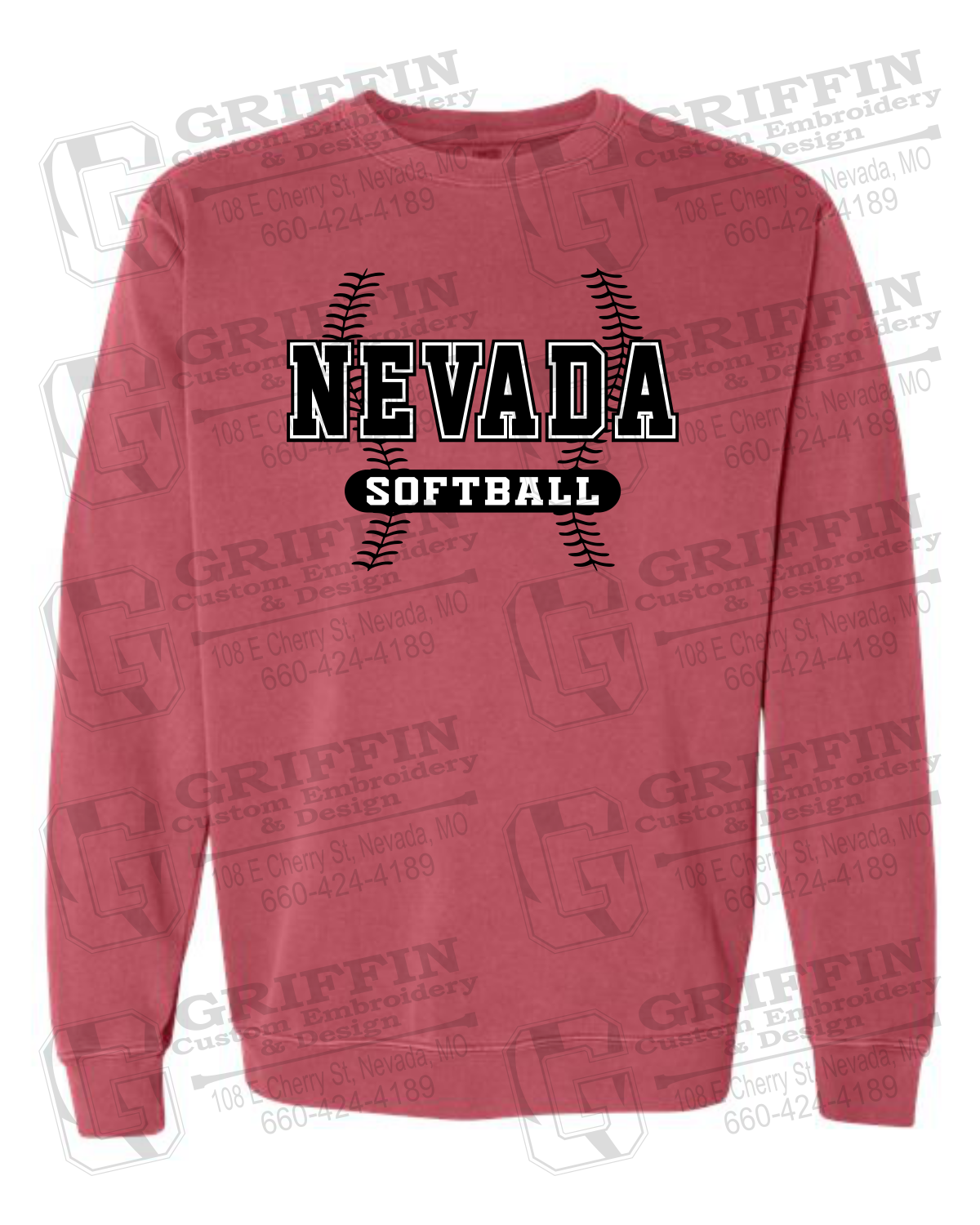 Comfort Colors Crewneck Sweatshirt - Softball - Nevada Tigers 24-E