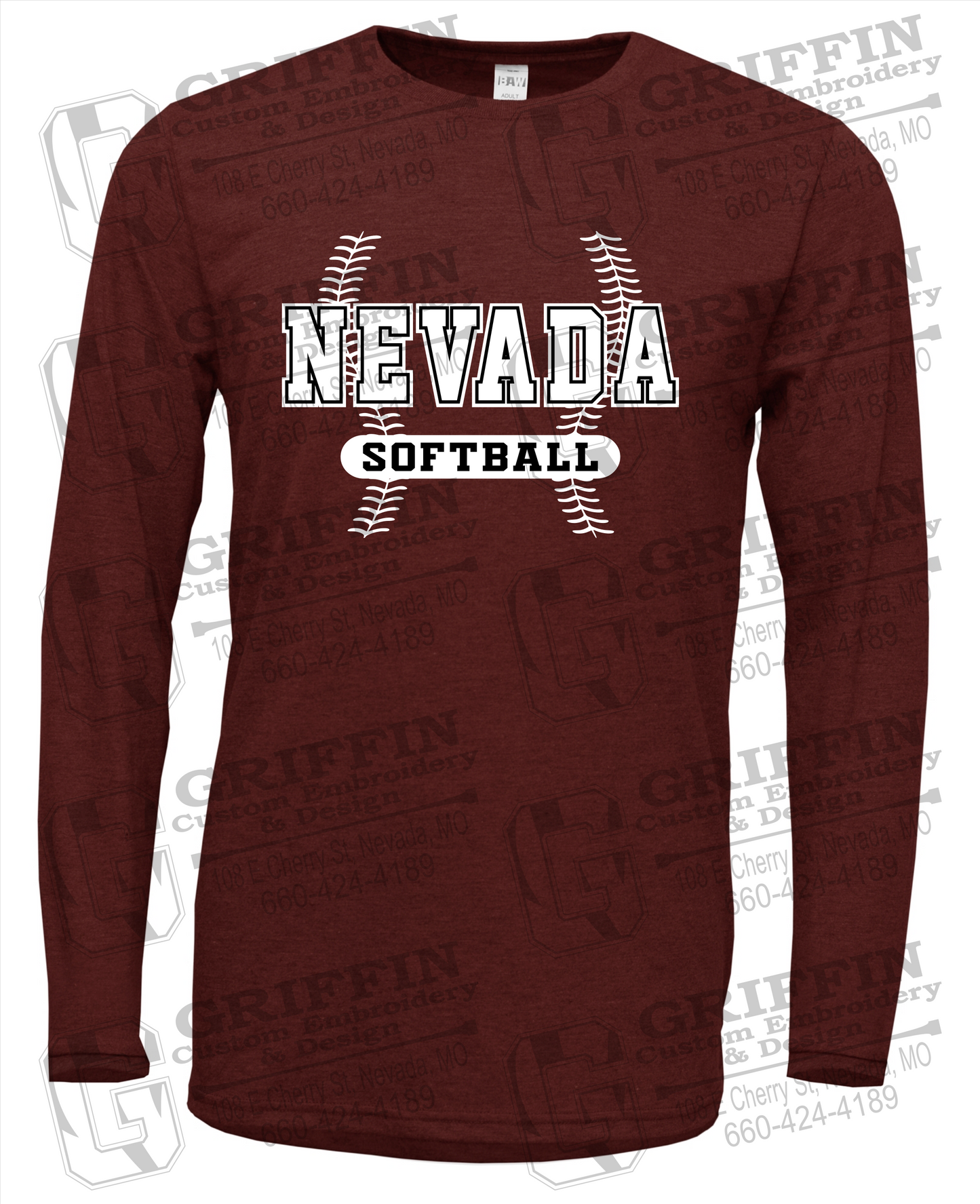 Soft-Tek Long Sleeve T-Shirt - Softball - Nevada Tigers 24-E