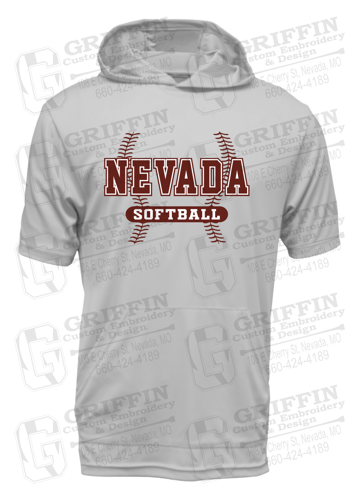 Dry-Fit Short Sleeve T-Shirt Hoodie - Softball - Nevada Tigers 24-E