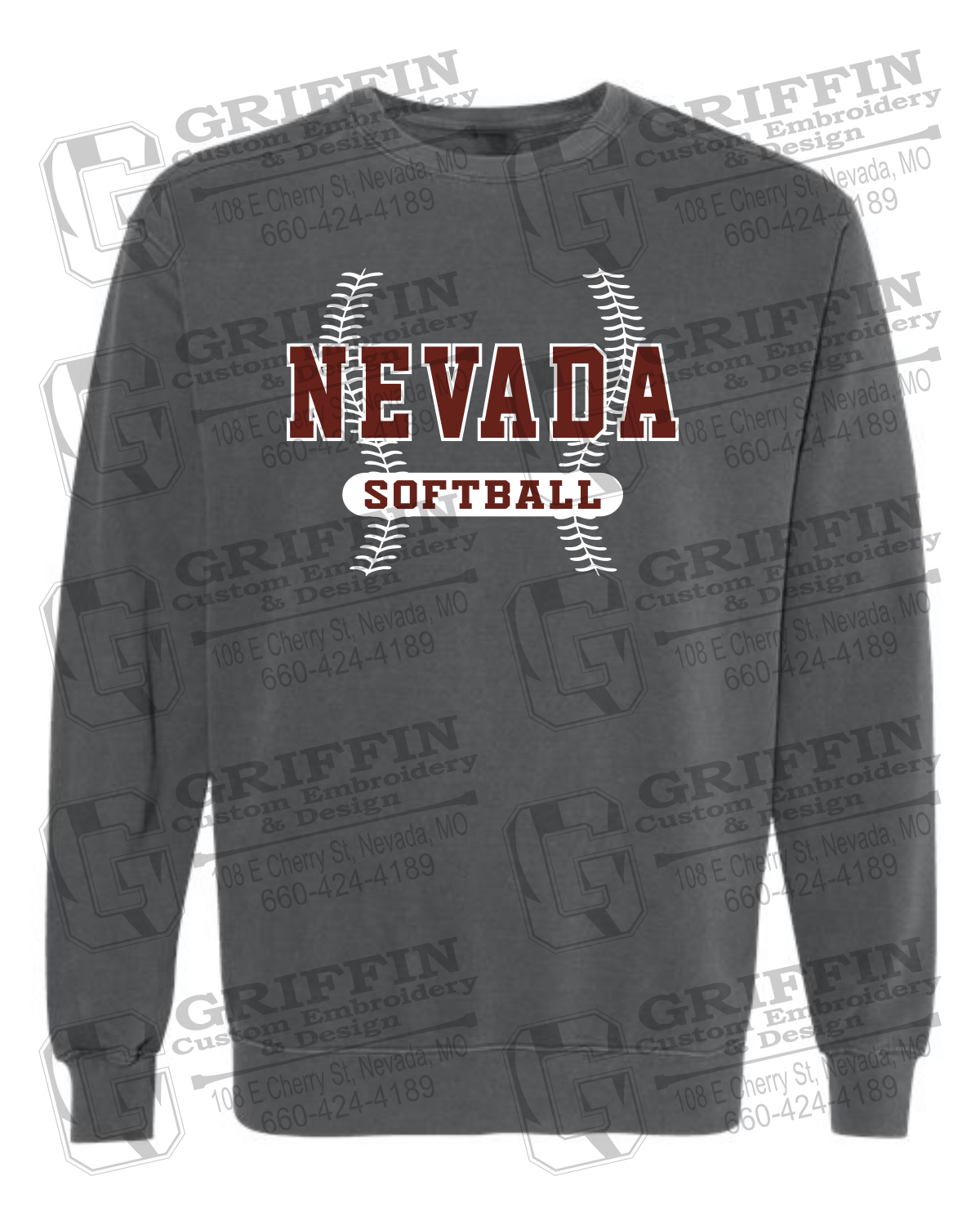 Comfort Colors Crewneck Sweatshirt - Softball - Nevada Tigers 24-E