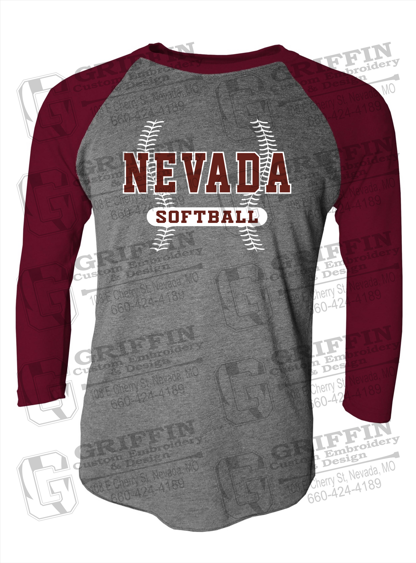 Tri-Blend Raglan Sleeve T-Shirt - Softball - Nevada Tigers 24-E