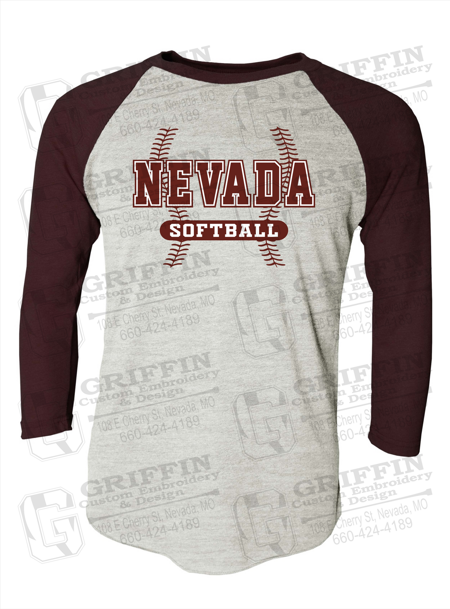 Tri-Blend Raglan Sleeve T-Shirt - Softball - Nevada Tigers 24-E