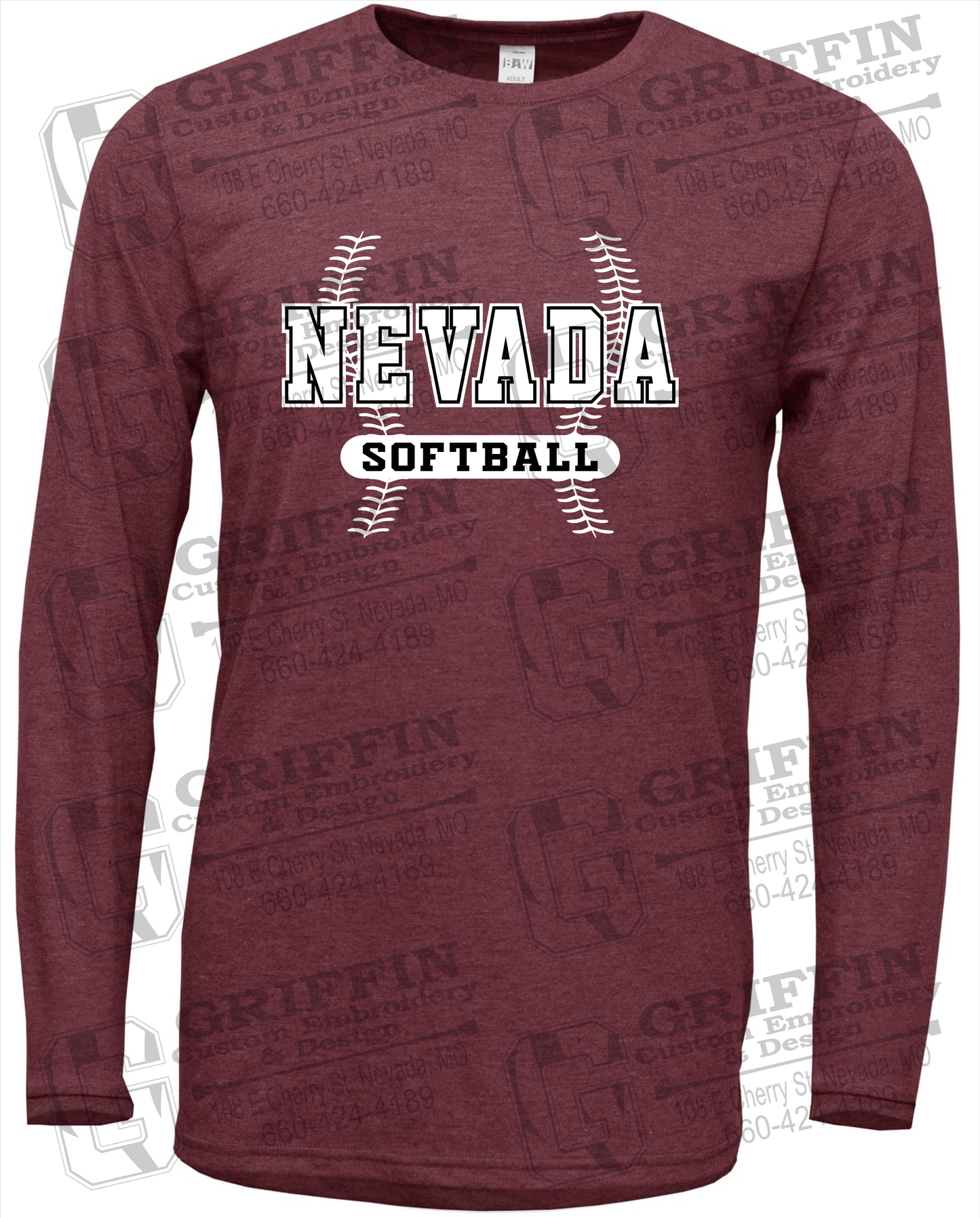 Soft-Tek Long Sleeve T-Shirt - Softball - Nevada Tigers 24-E