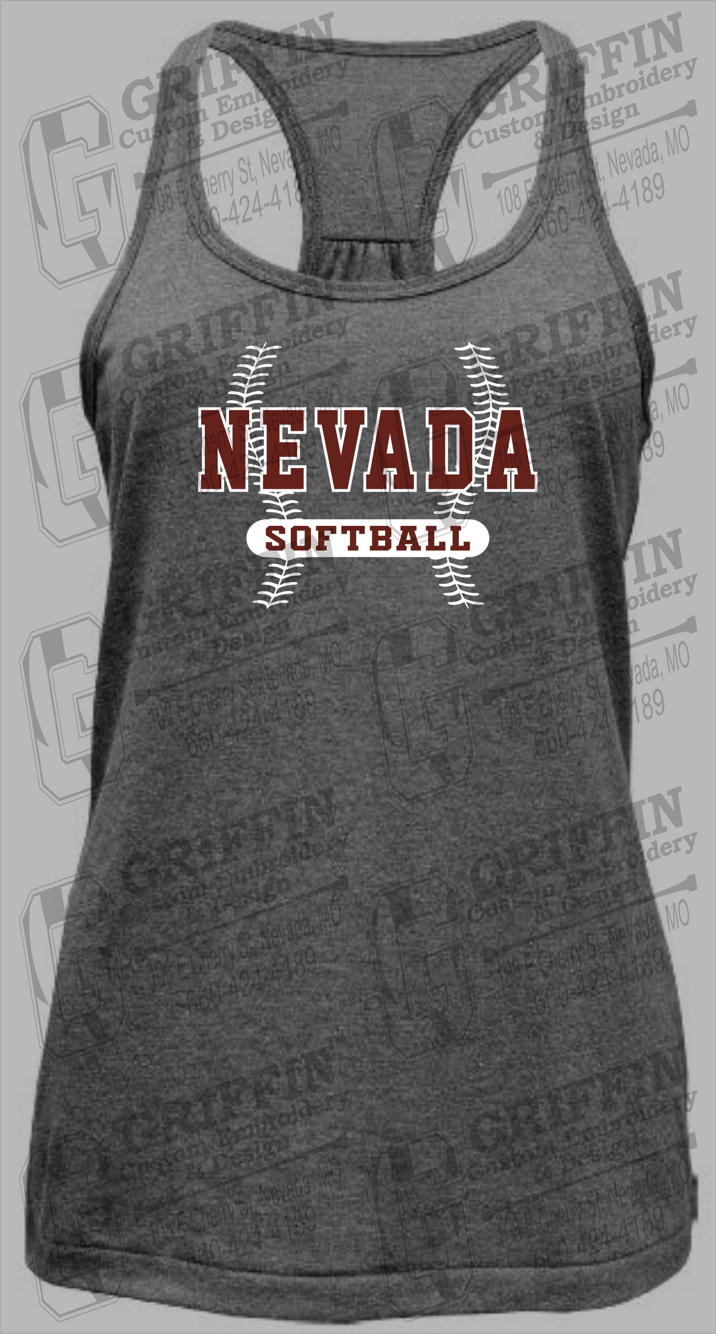 Womens Tri-Blend Tank Top - Softball - Nevada Tigers 24-E