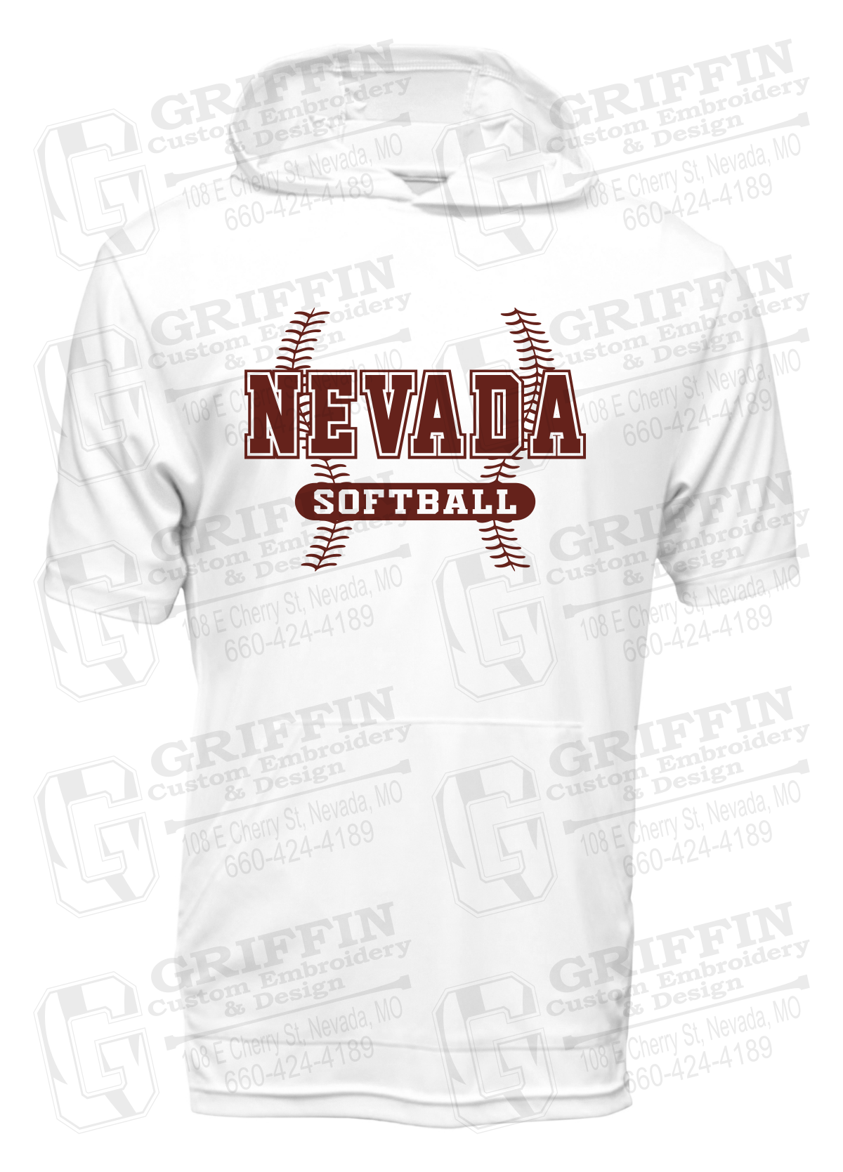 Dry-Fit Short Sleeve T-Shirt Hoodie - Softball - Nevada Tigers 24-E