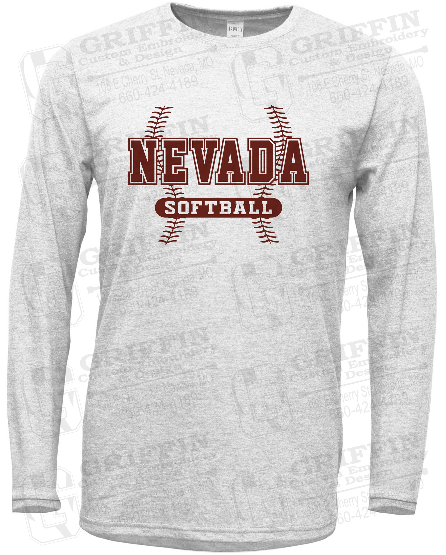 Soft-Tek Long Sleeve T-Shirt - Softball - Nevada Tigers 24-E