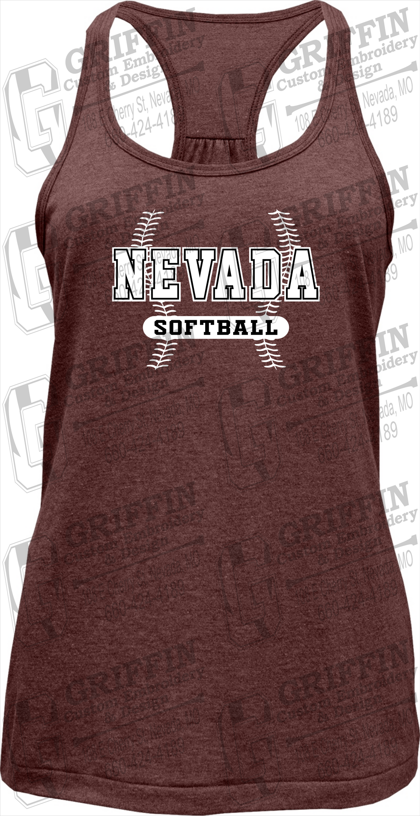 Womens Tri-Blend Tank Top - Softball - Nevada Tigers 24-E