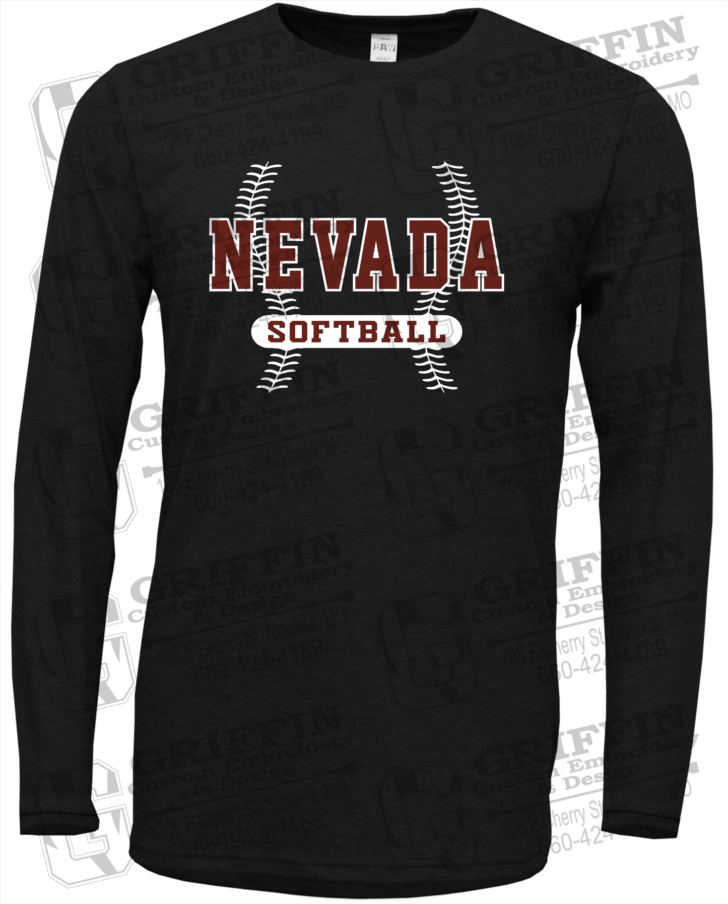 Soft-Tek Long Sleeve T-Shirt - Softball - Nevada Tigers 24-E